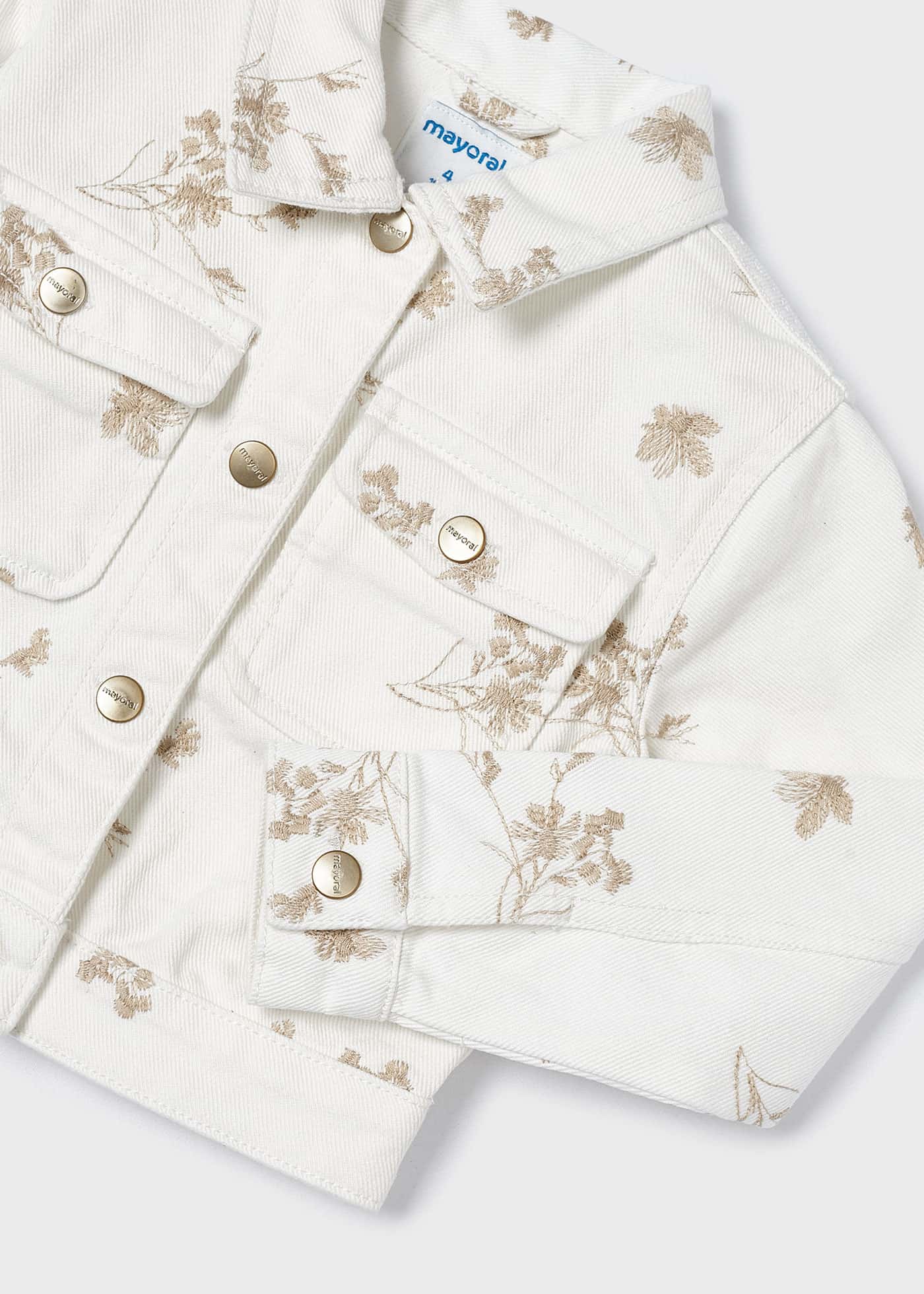 Girl embroidered twill jacket