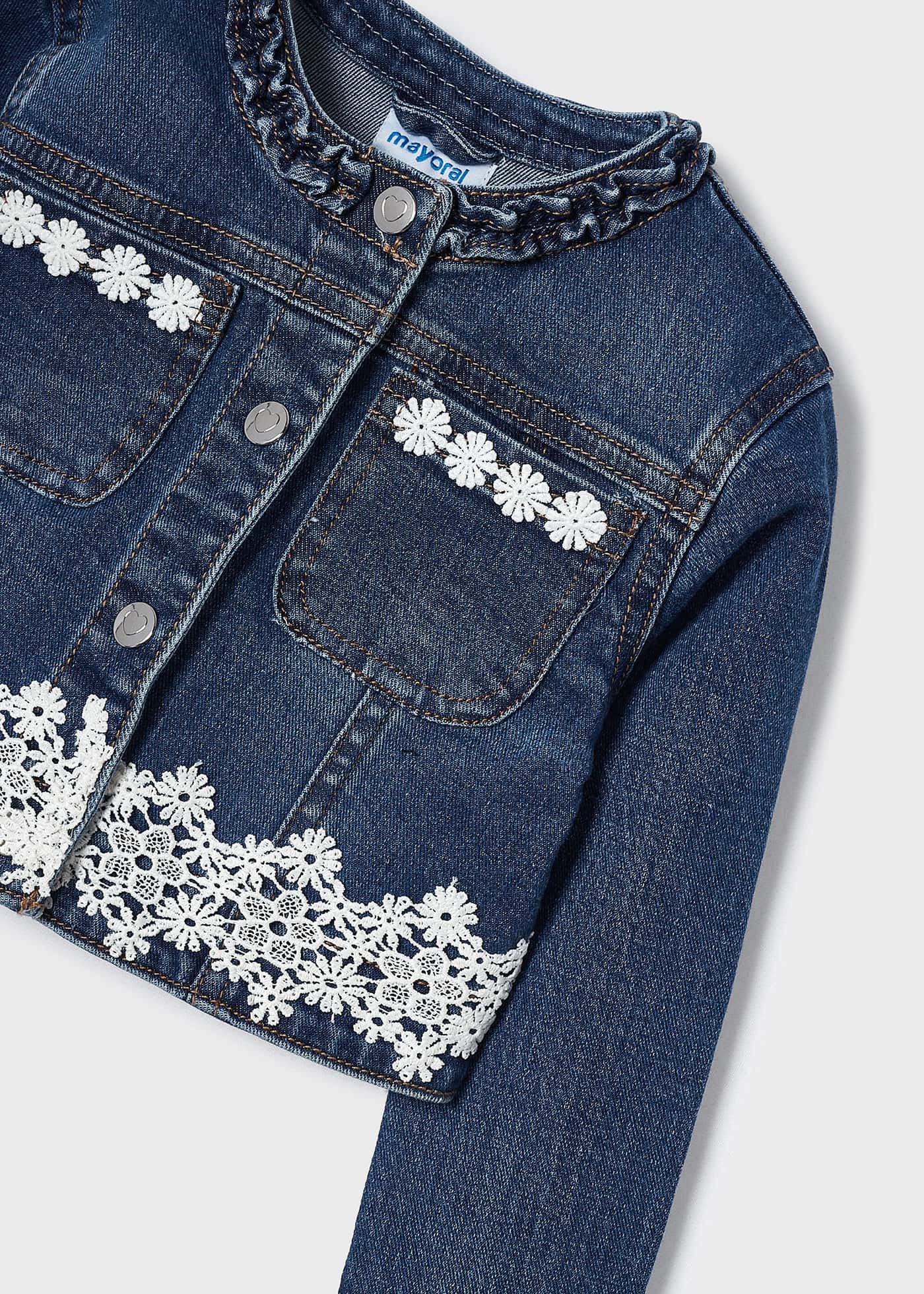 Giubbotto jeans fantasia bambina