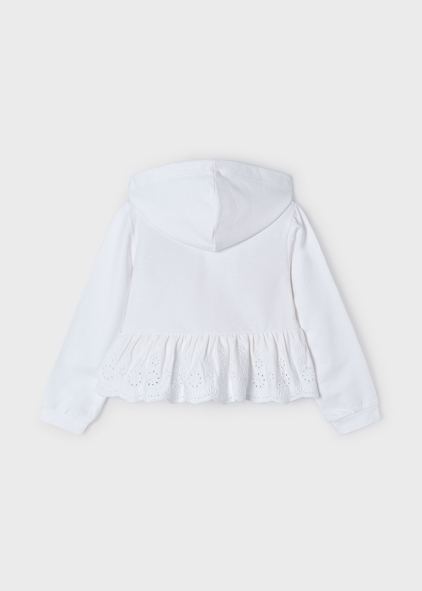 Felpa con cappuccio traforata bambina