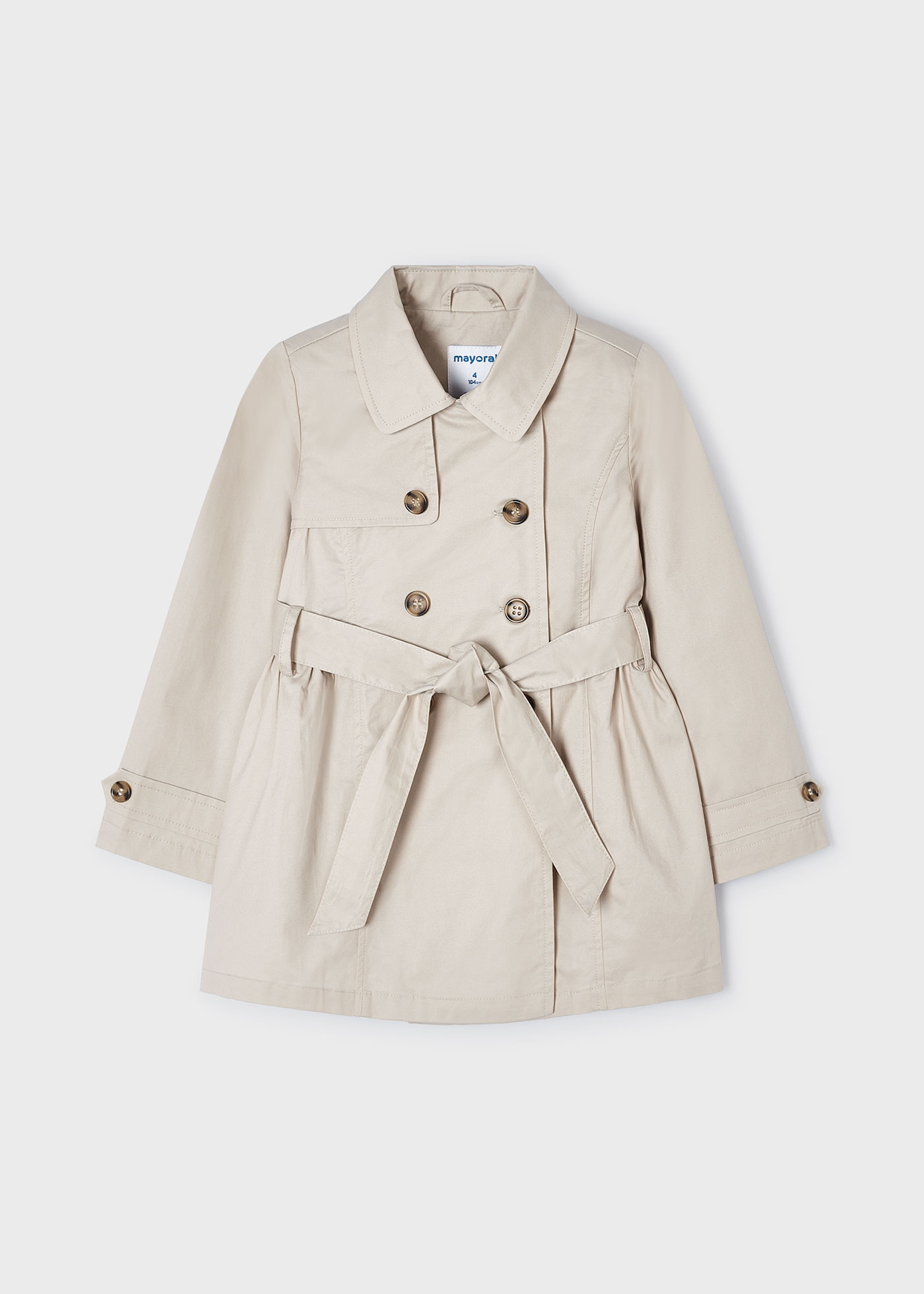 Girls belted trench coat