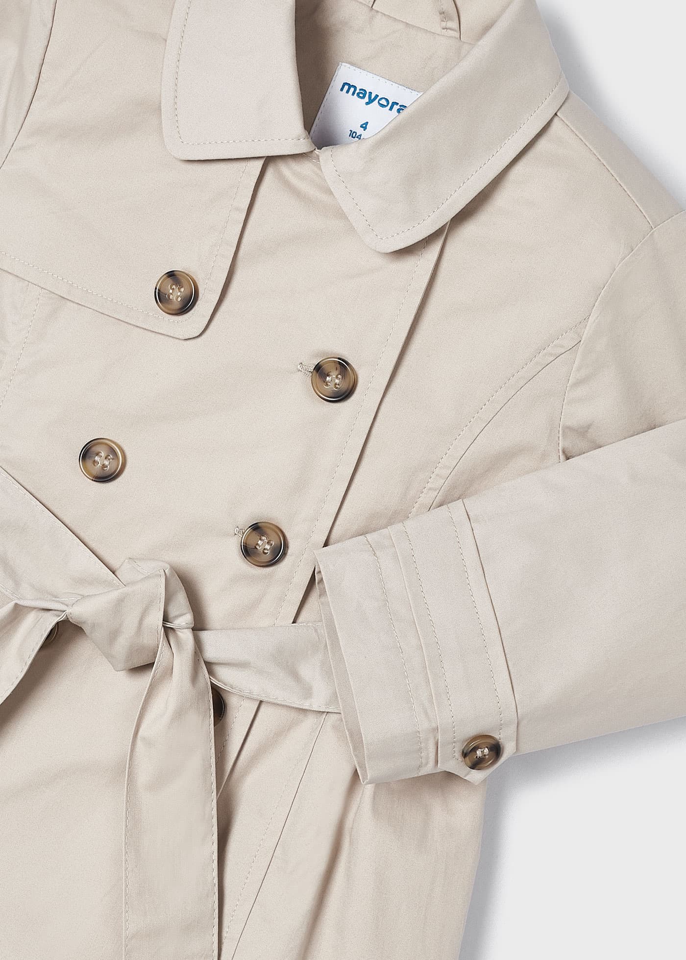 Girls belted trench coat