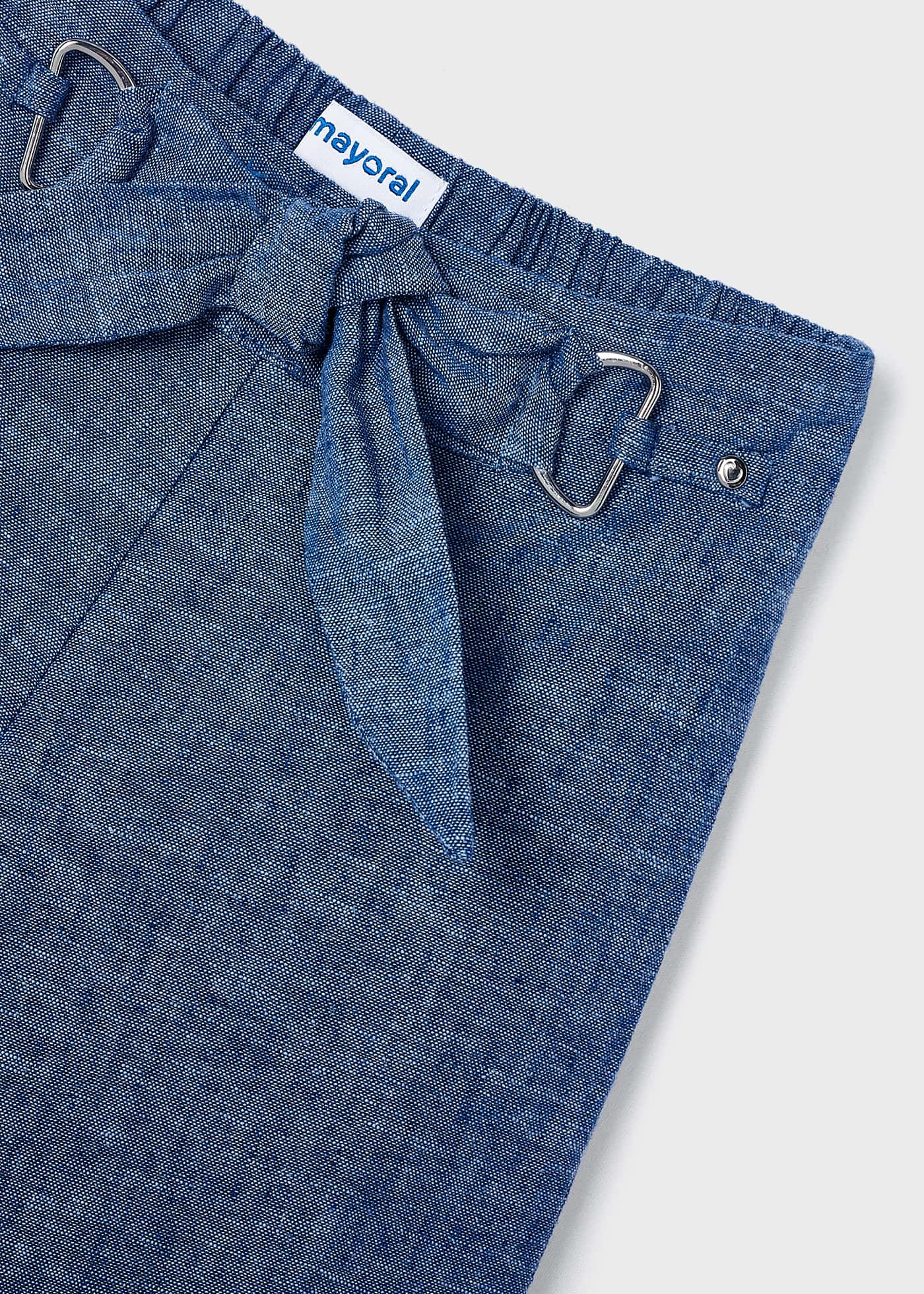 Girls linen cropped pants