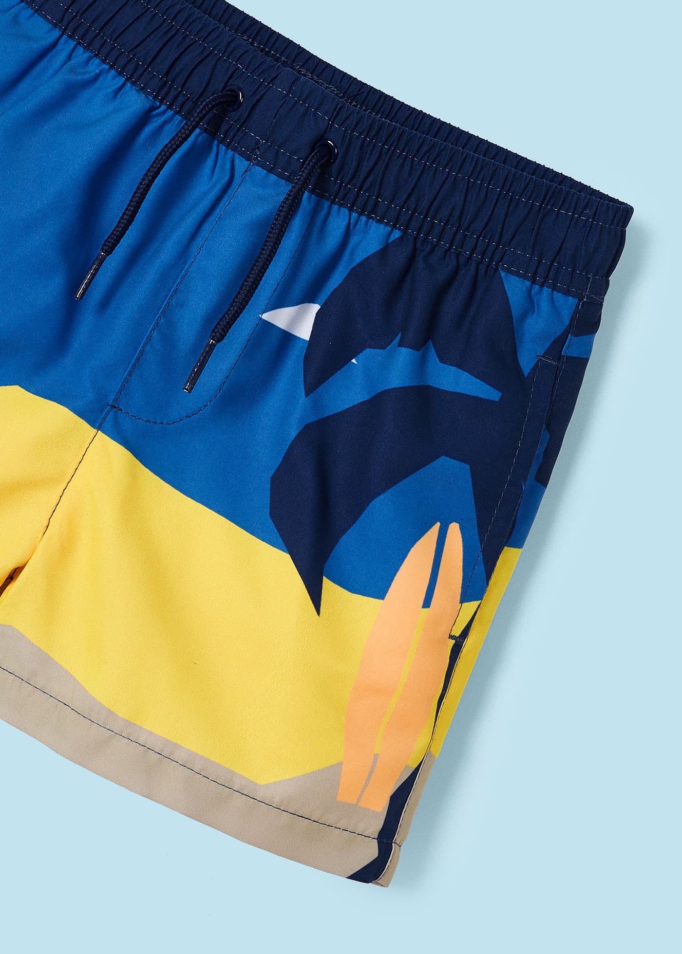 Boy Palm Tree Bermuda Swim Shorts Recycled Polyester