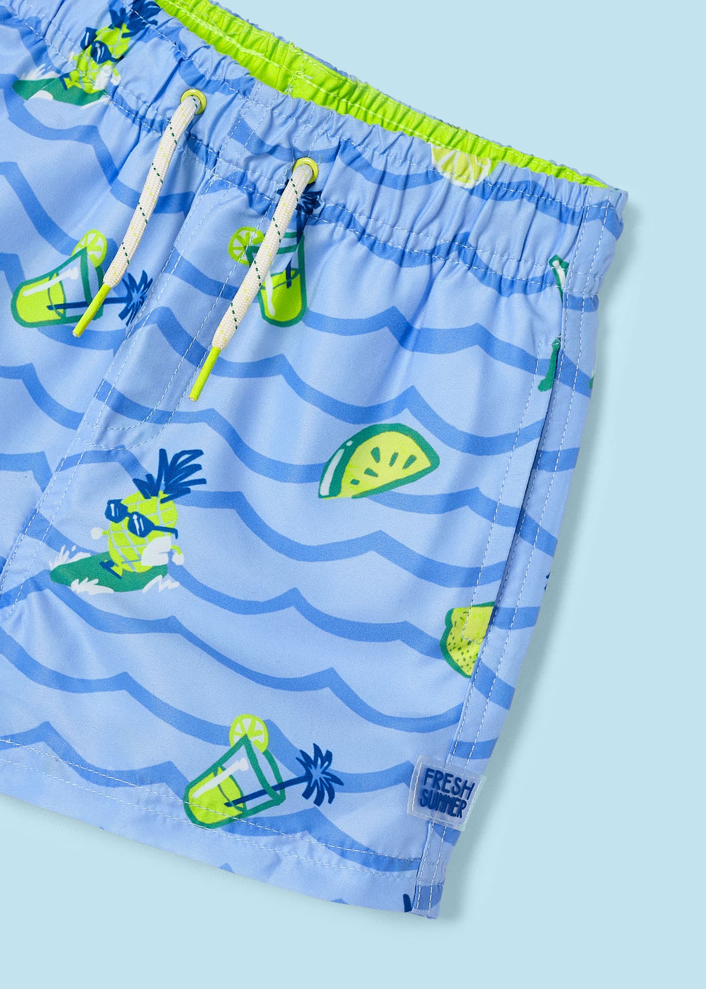 Boy Print Bermuda Swim Shorts Recycled Polyester