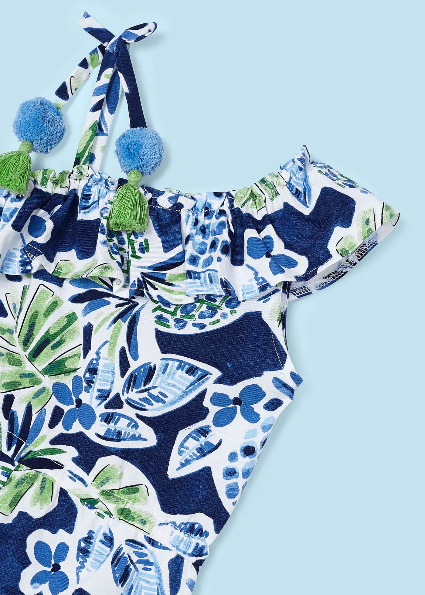 Mono asimétrico estampado niña