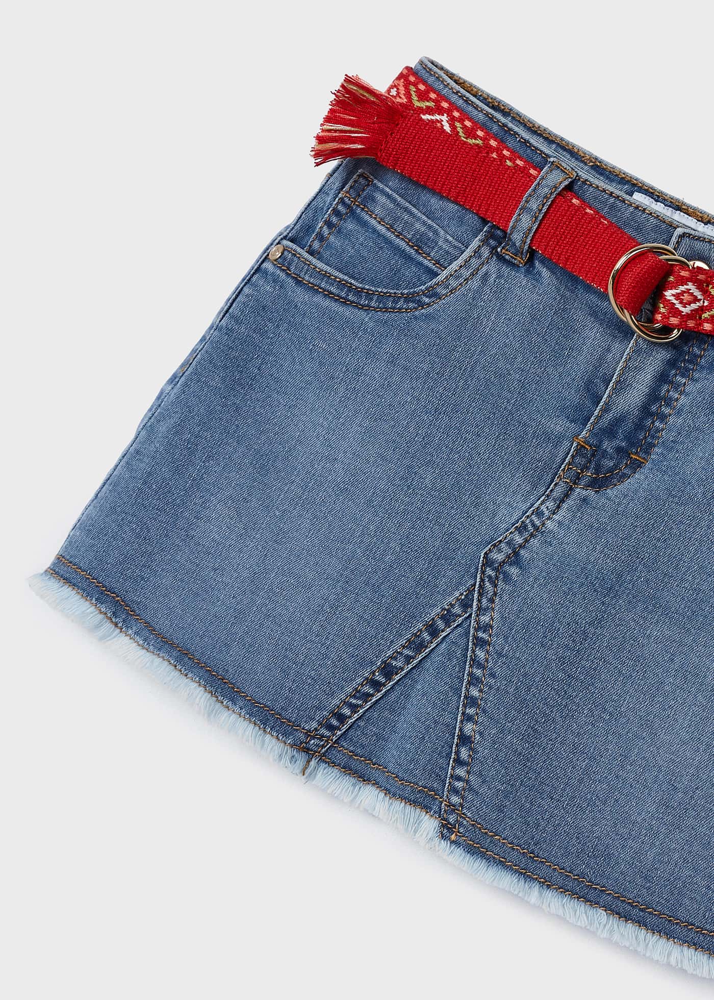 Jupe denim avec ceinture Better Cotton fille