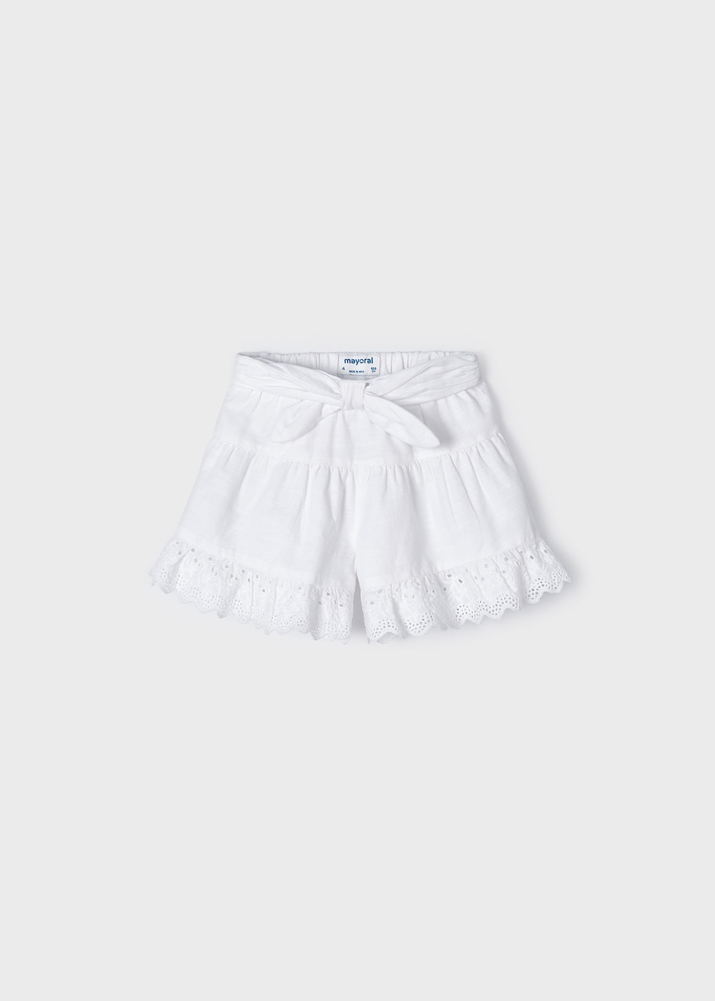 Girls ruffled eyelet shorts