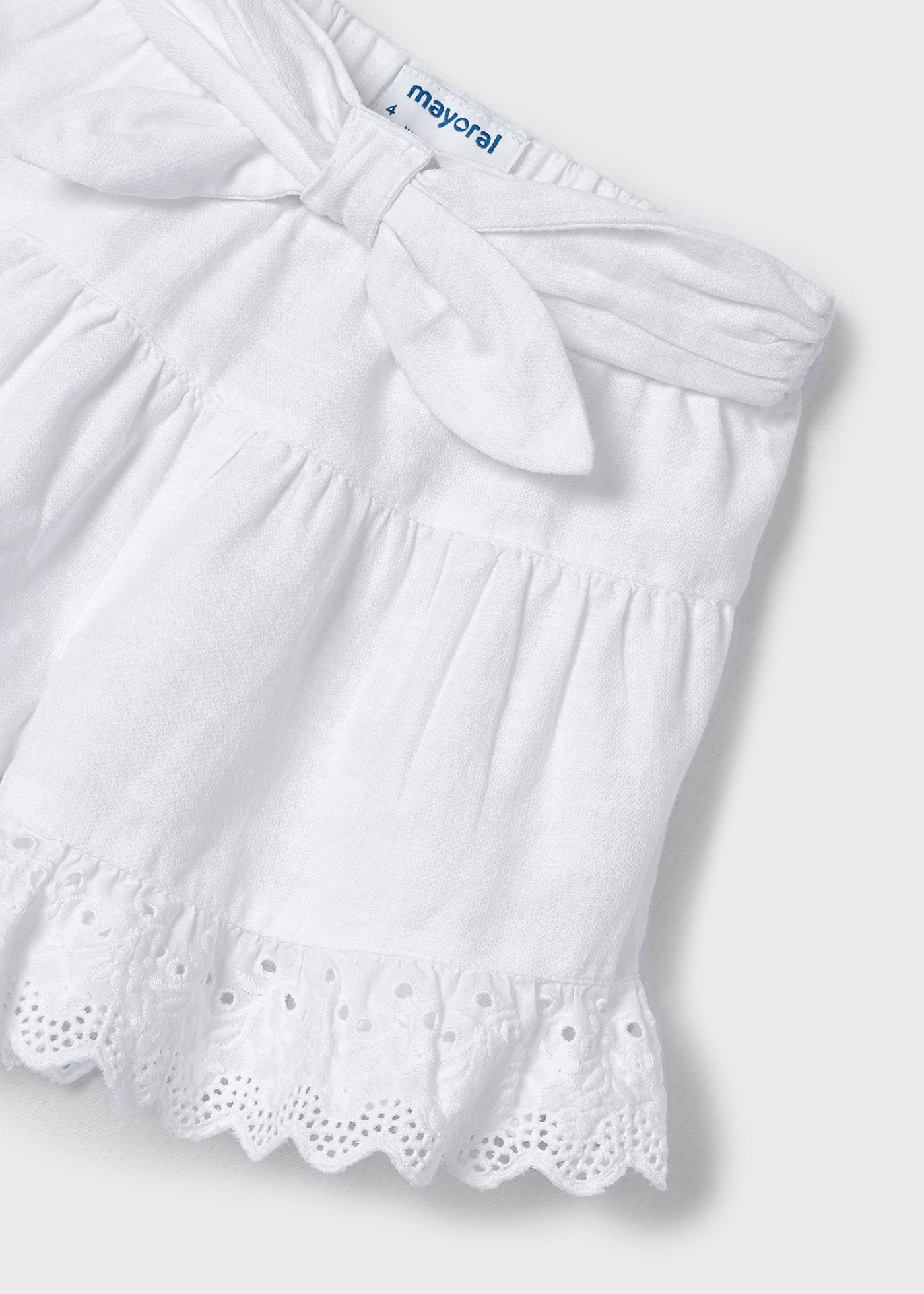 Girls ruffled eyelet shorts