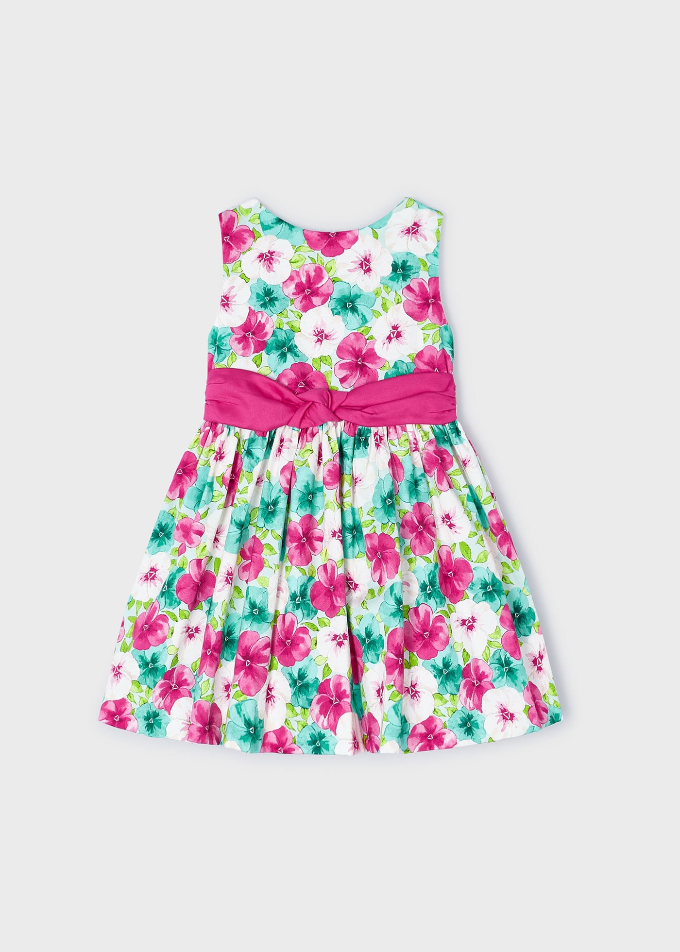 Girl Floral Back Bow Dress