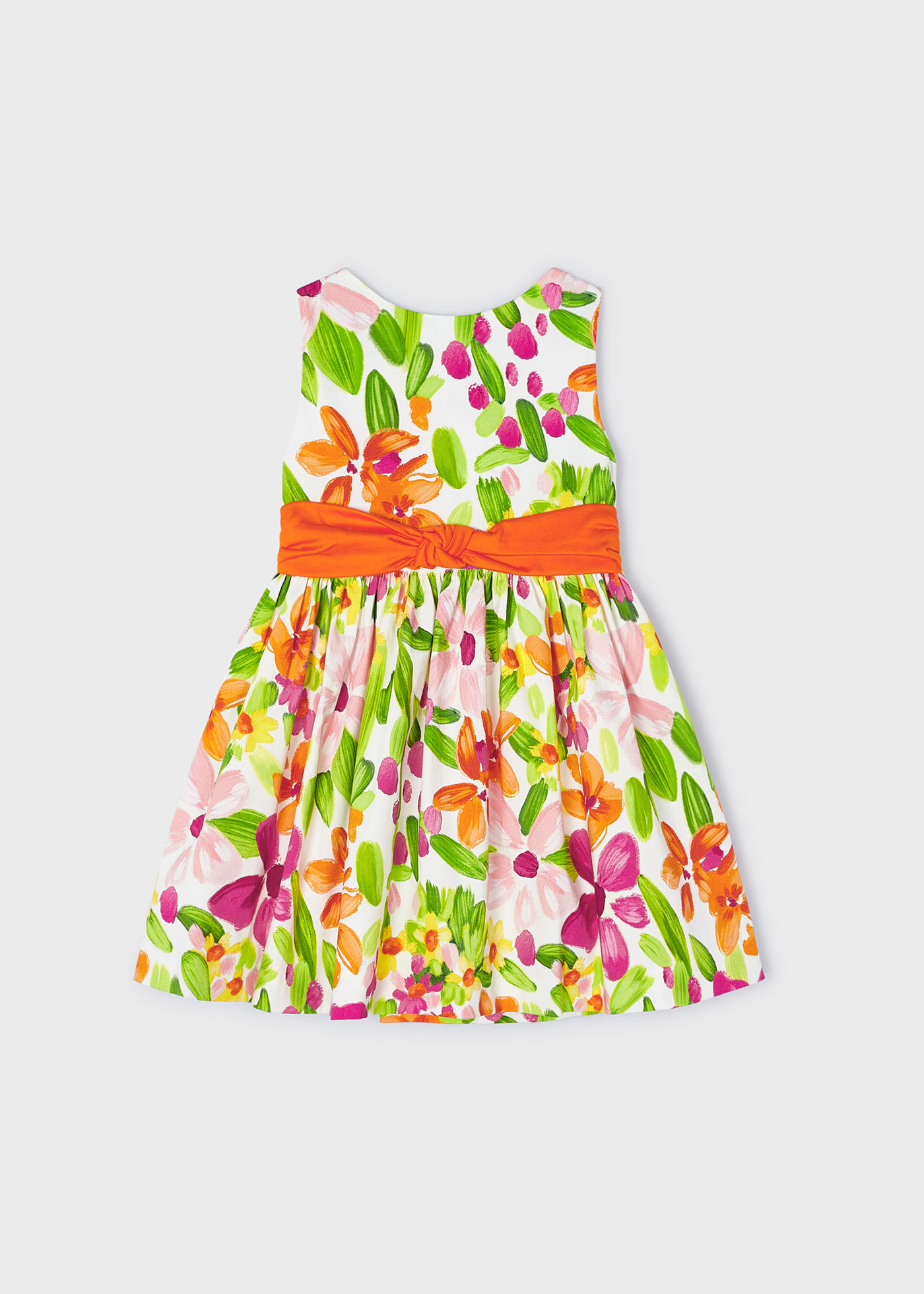Vestito fiori con fiocco bambina