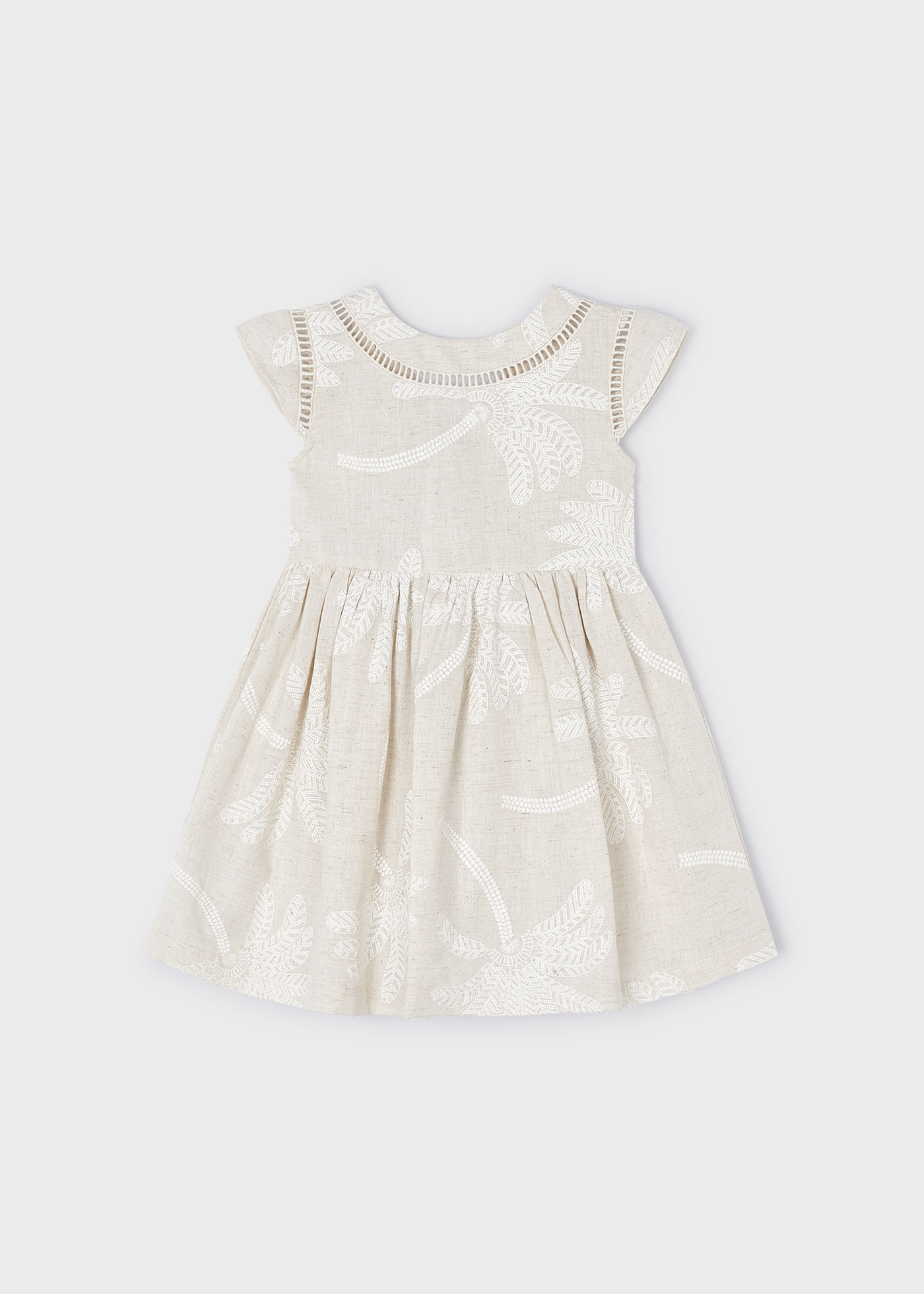 Girls dress palm print