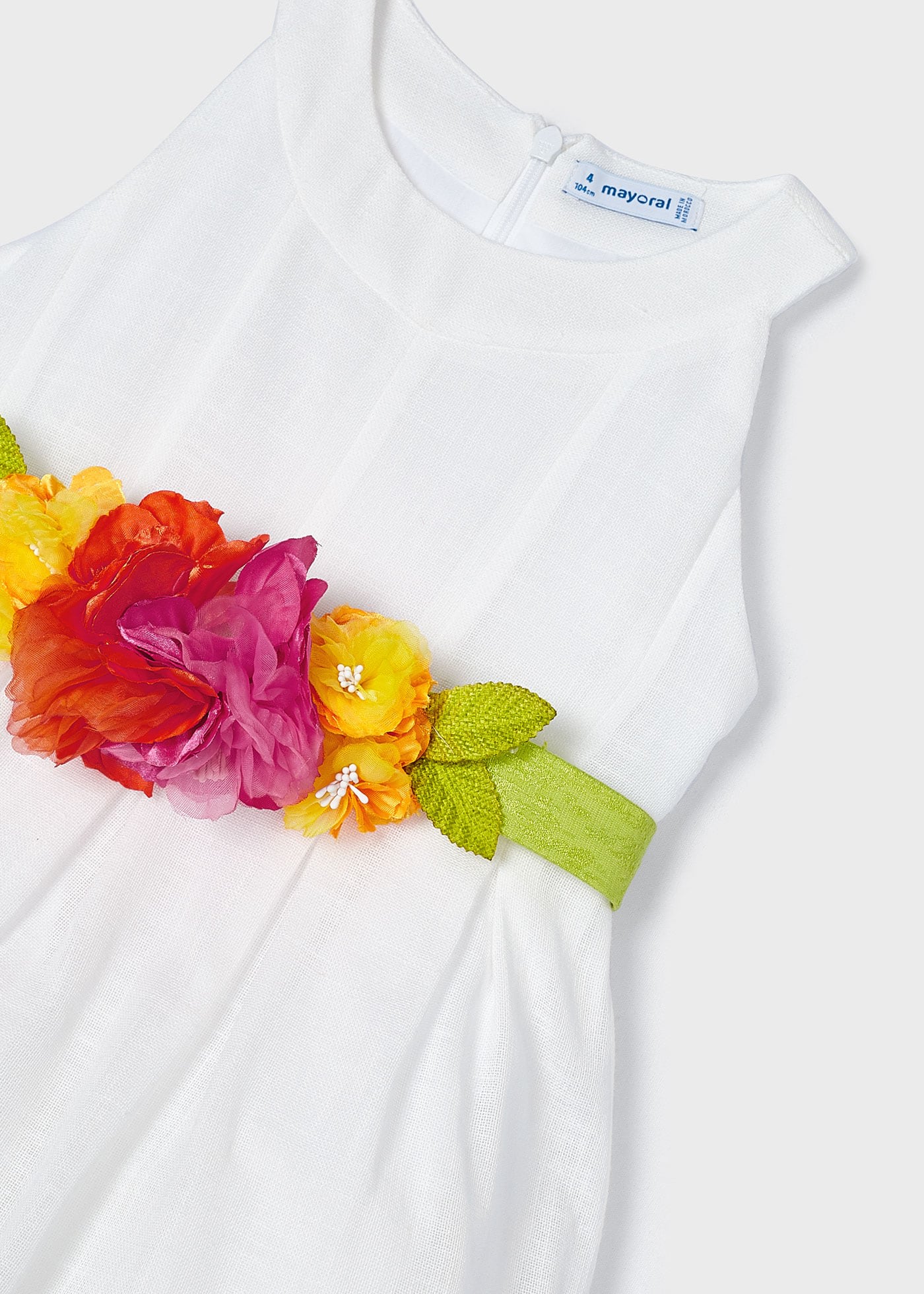 Vestito con cinta floreale bambina