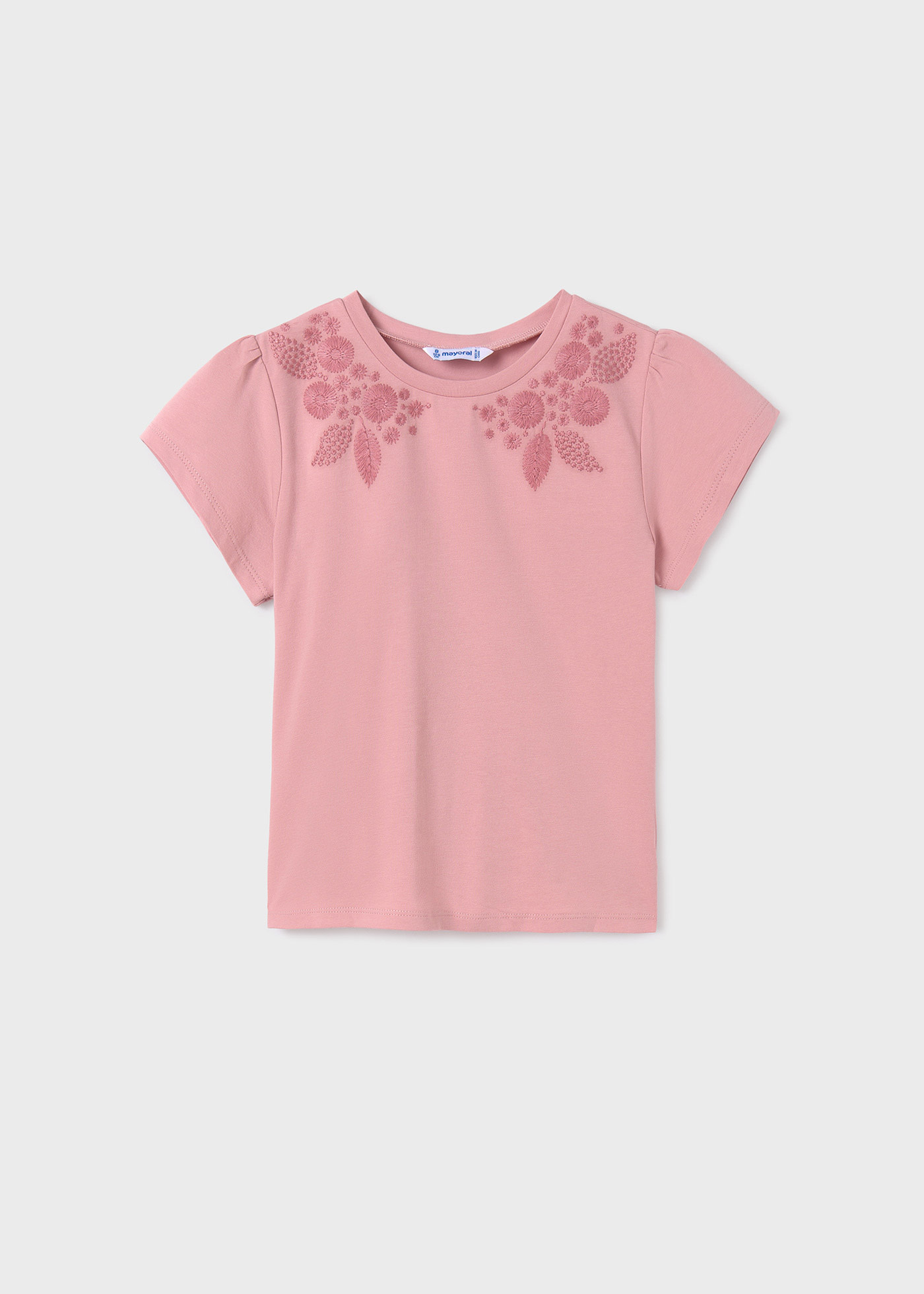 Girls t-shirt floral embroidery