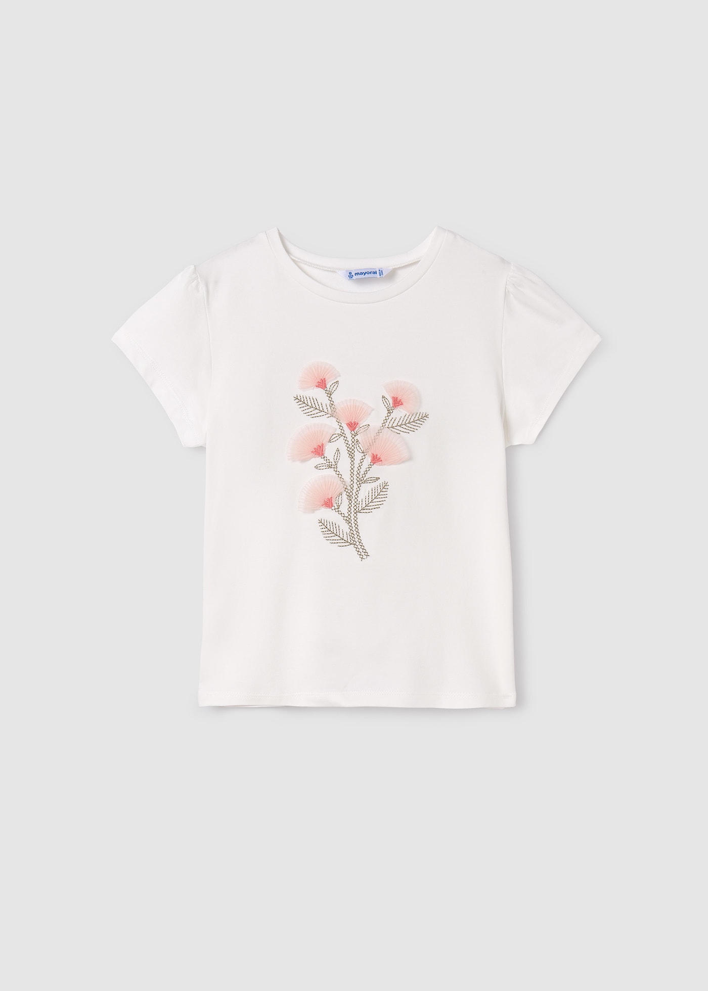 Girl Embroidered Flower T-shirt
