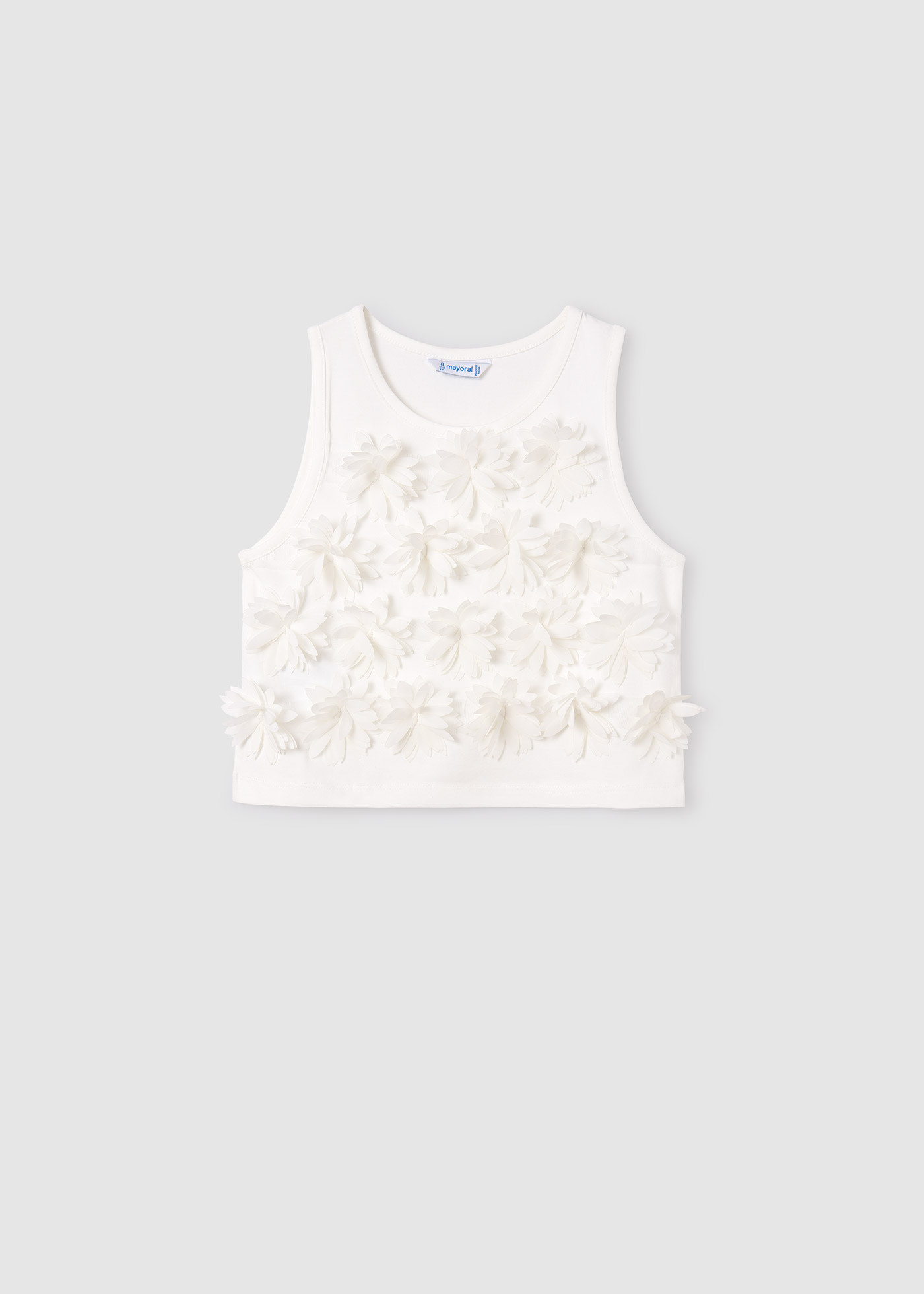 Top flori in relief Better Cotton fata