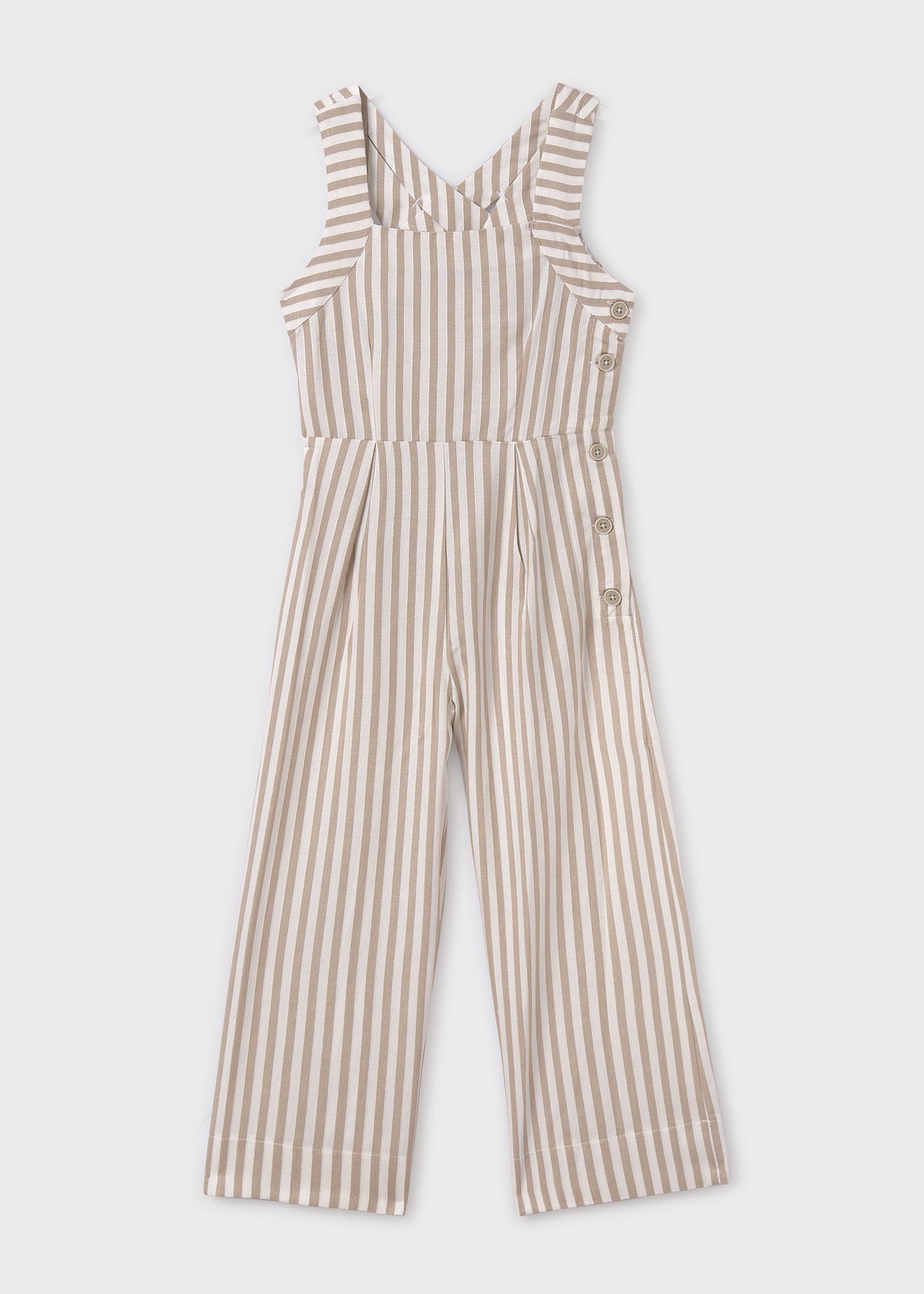 Girls striped jumpsuit