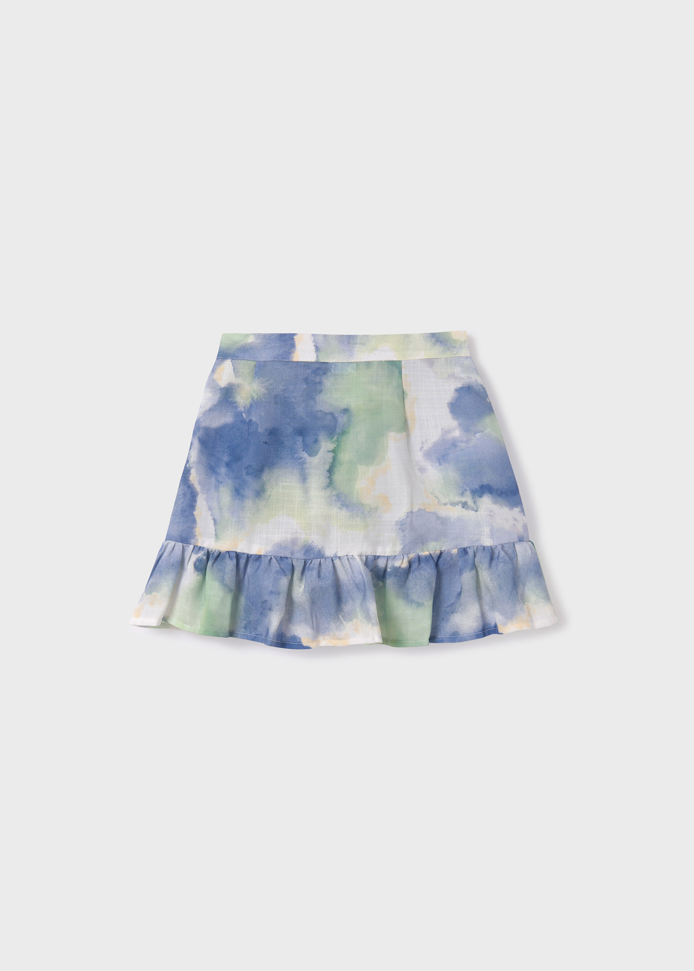 Girl gathered print skirt