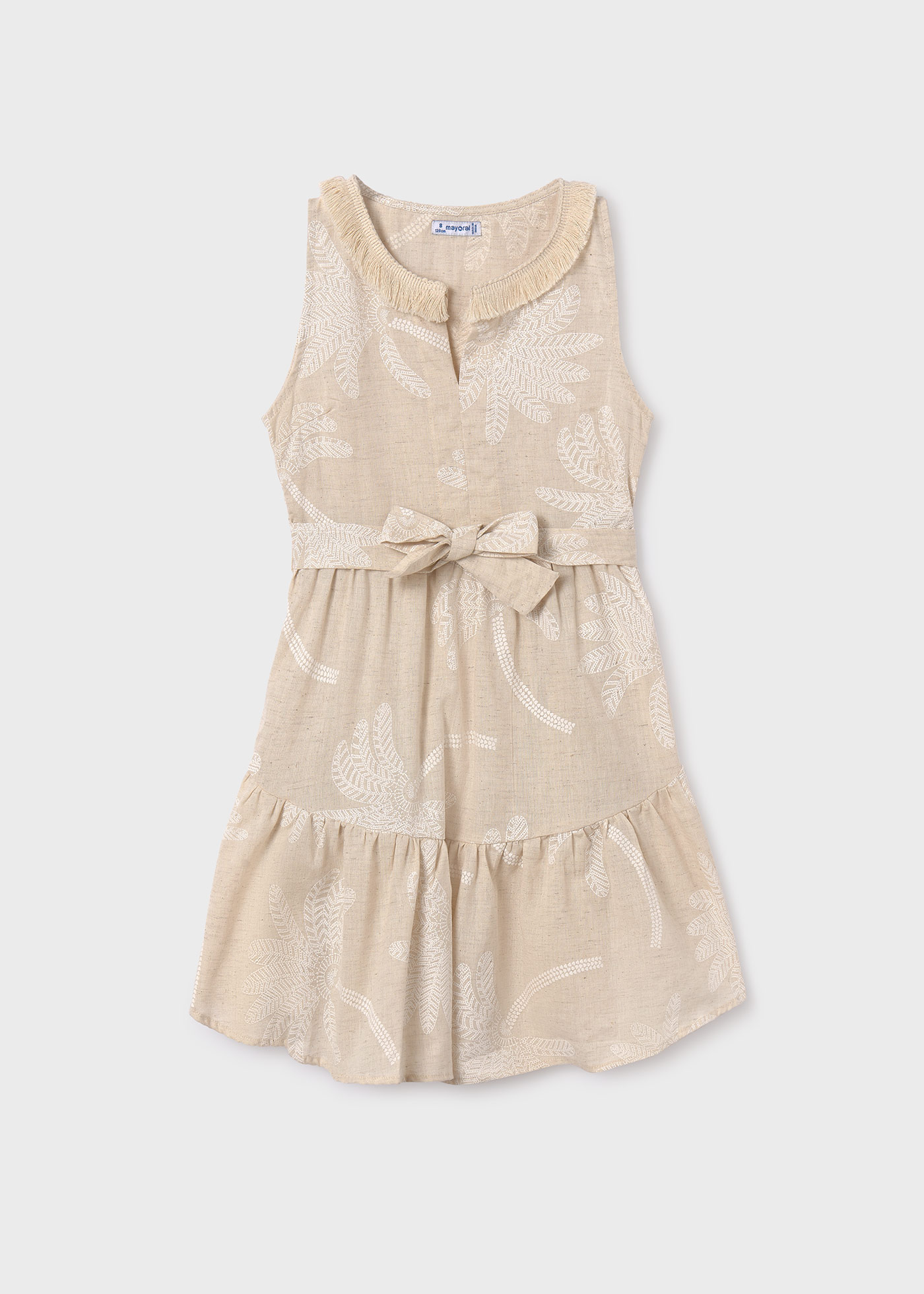 Girl Palm Tree Linen Dress