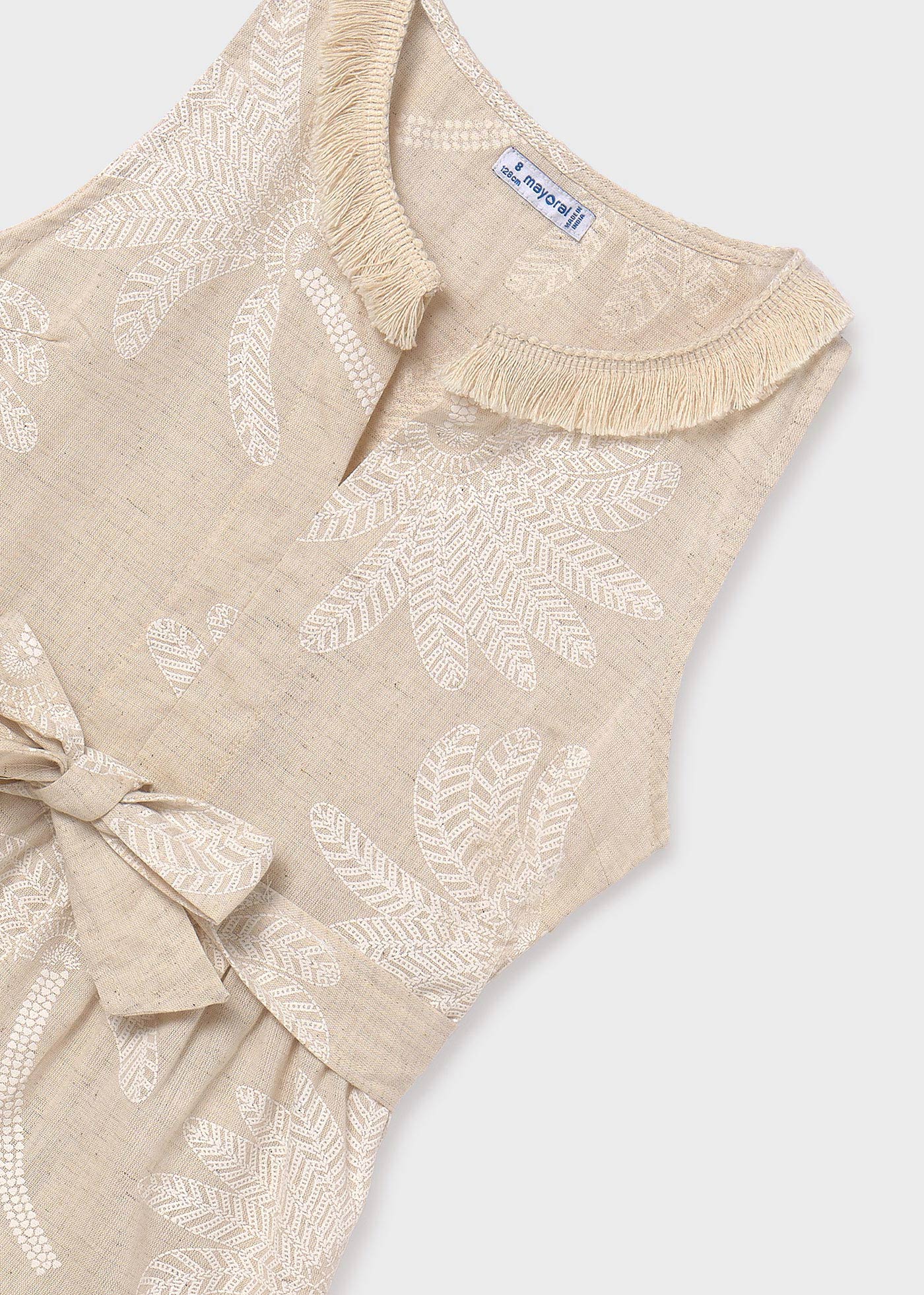 Girl Palm Tree Linen Dress