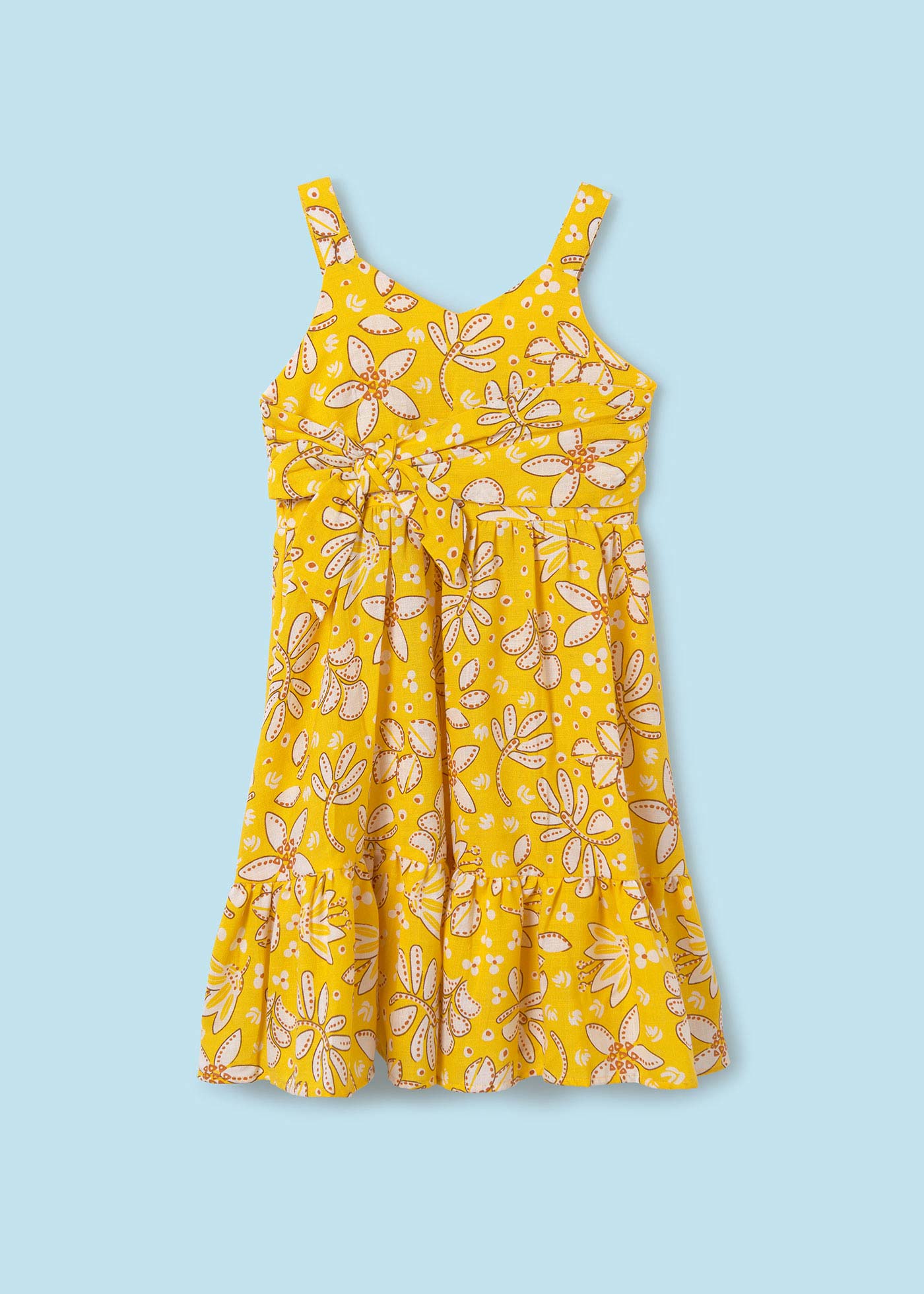 Robe imprimée avec noeud fille