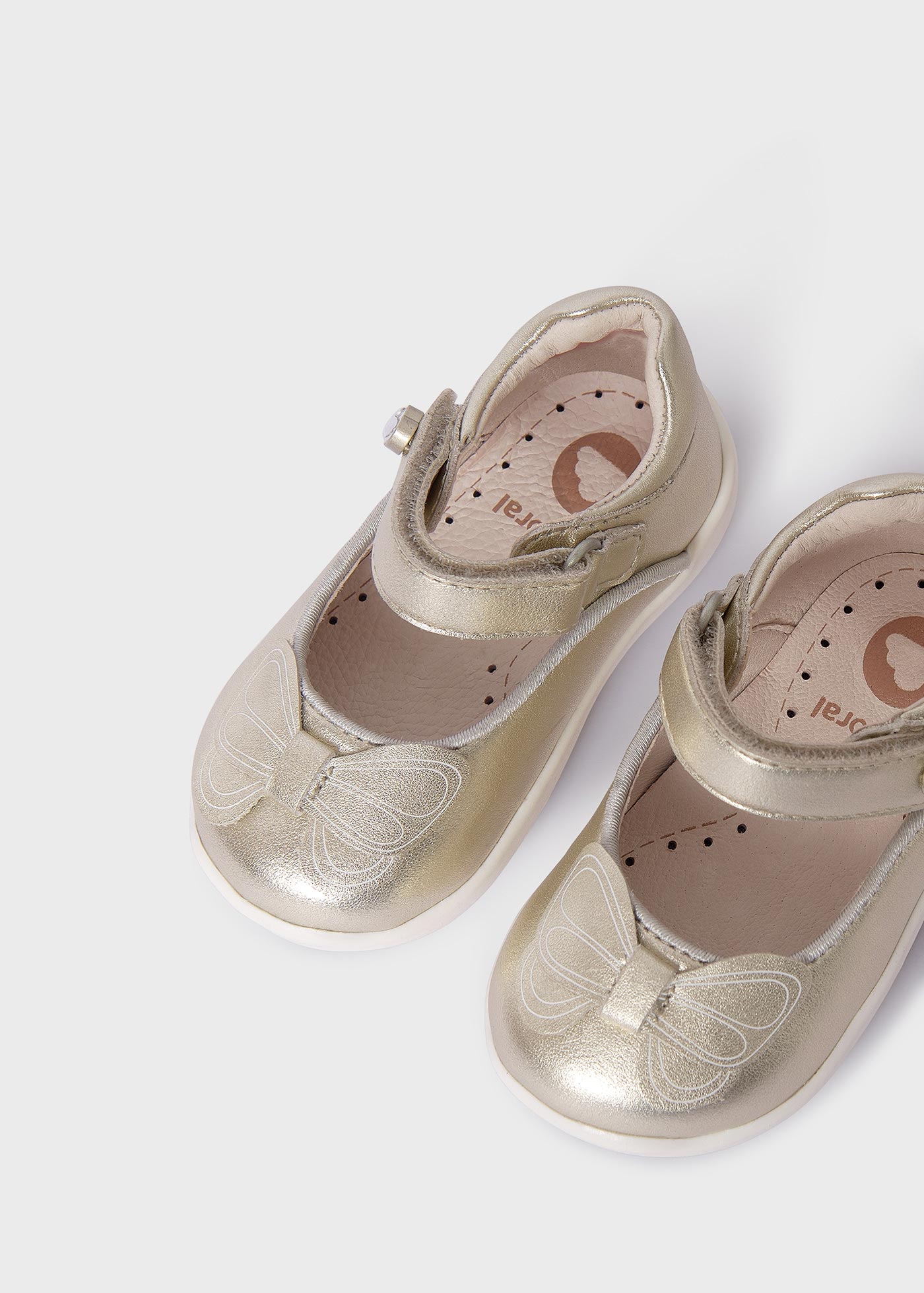 Baby Mary Janes with Bow Sustainable Leather