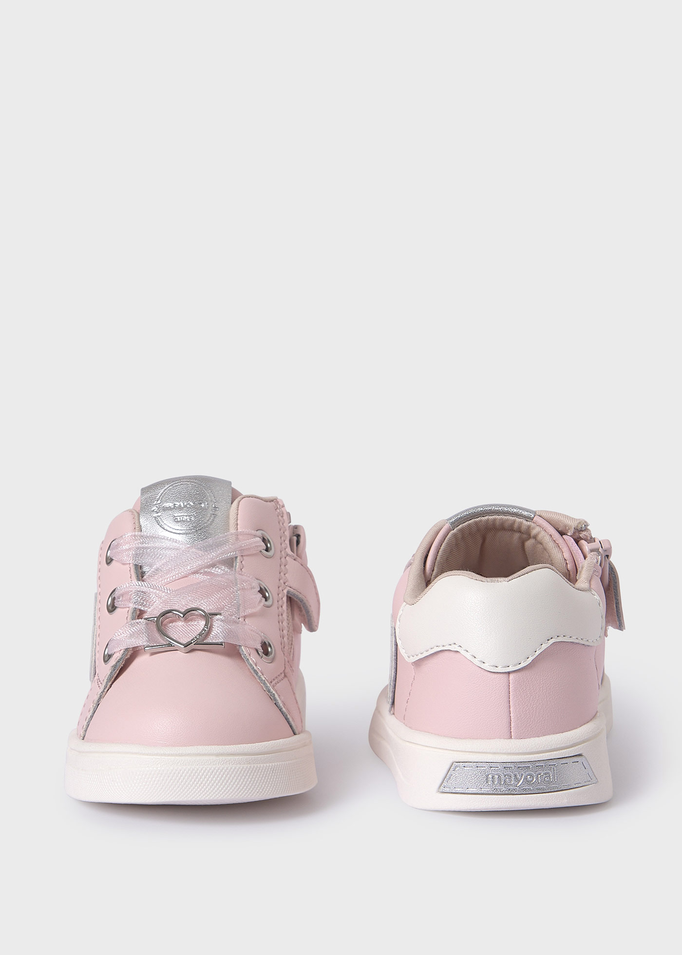 Scarpe sportive cuore pelle sostenibile neonata Rosa chiaro Mayoral