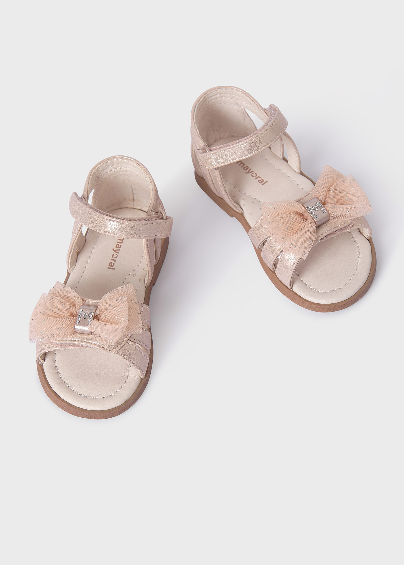 Sandali cerimonia soletta pelle sostenibile neonata