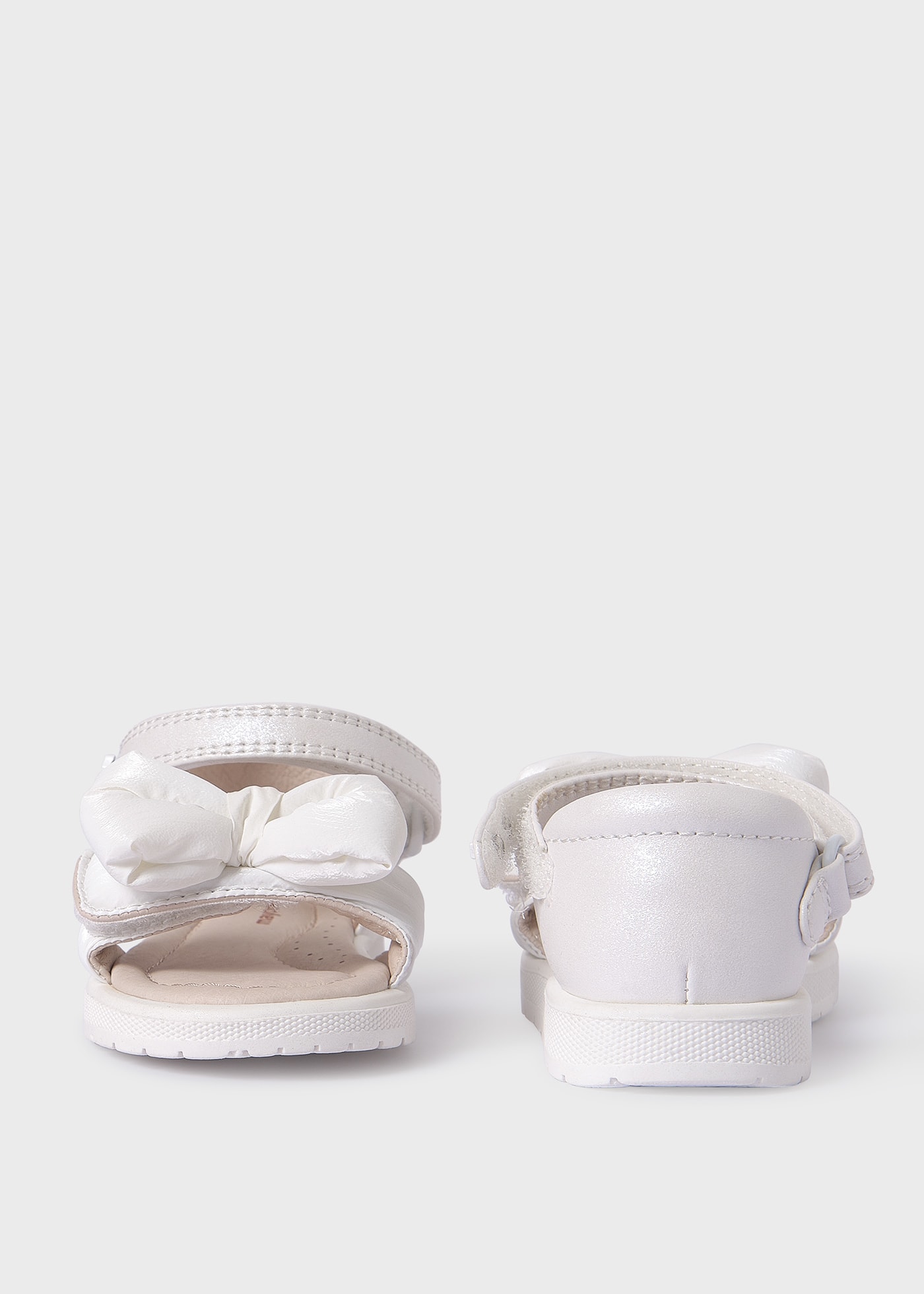 Sandales nœud avec semelle en cuir durable bébé