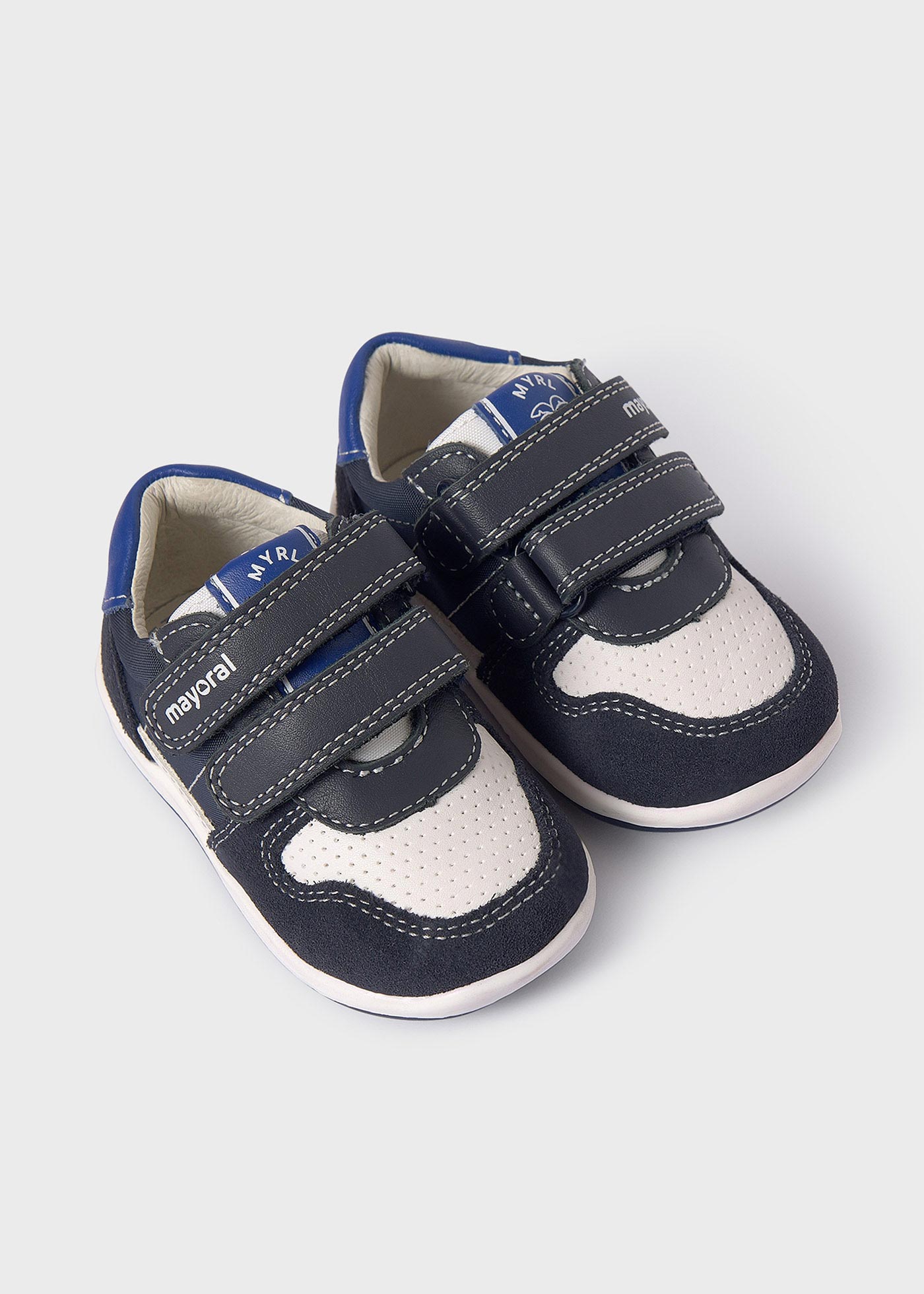 Scarpe sportive doppio velcro pelle sostenibile neonato
