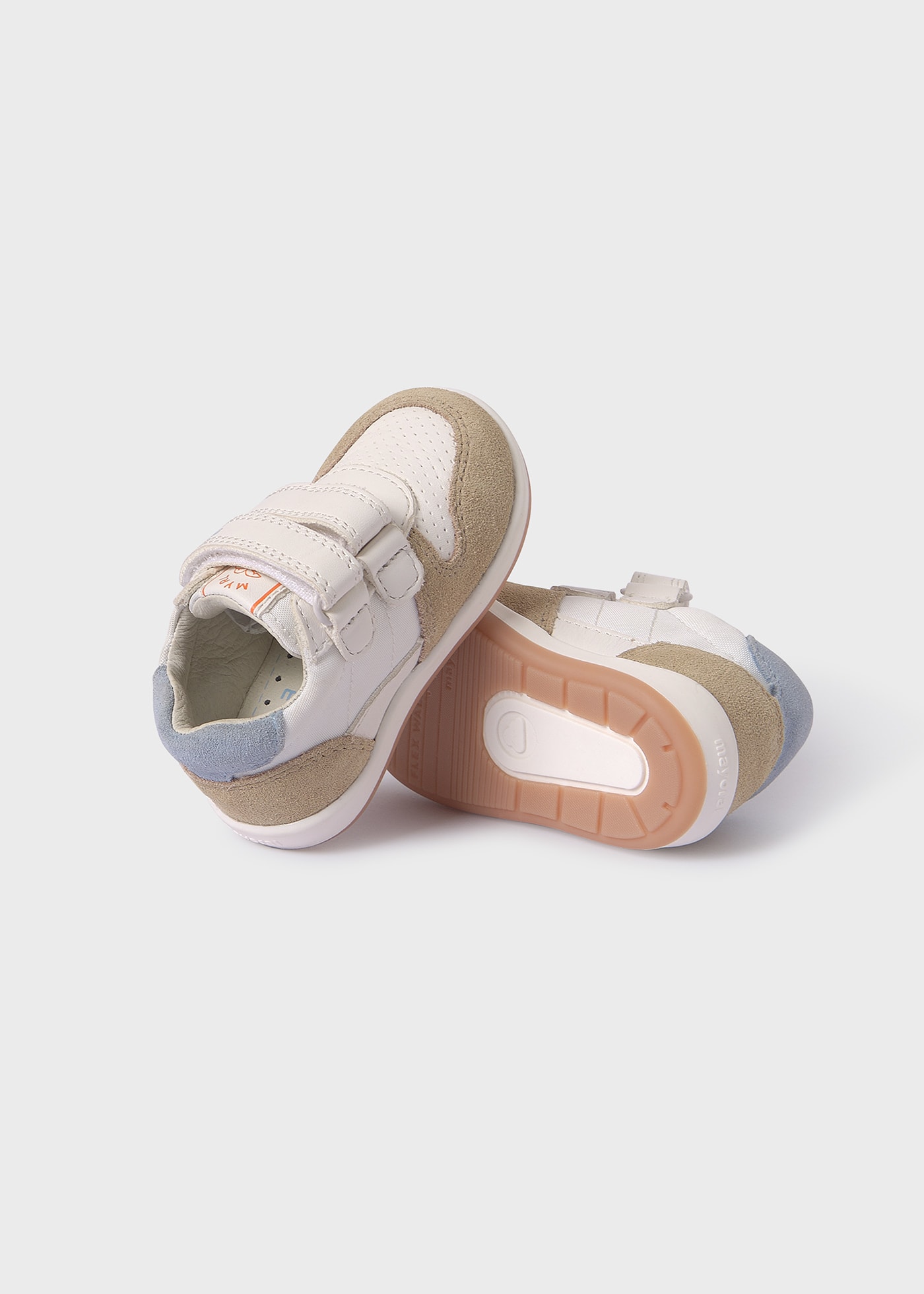 Buty sportowe ze skóry z podwójnym rzepem dla niemowlęcia