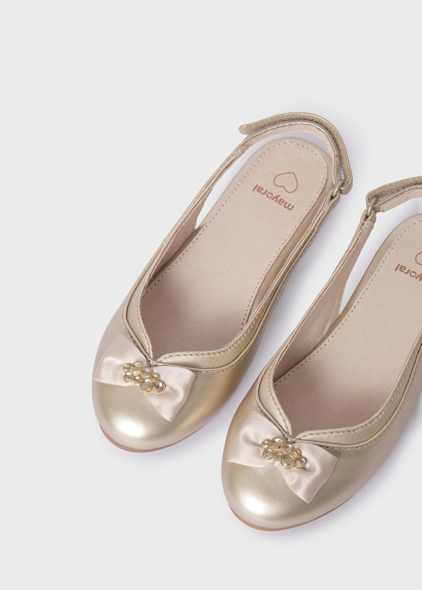 Girl Ballerina Flats with Bow Sustainable Leather