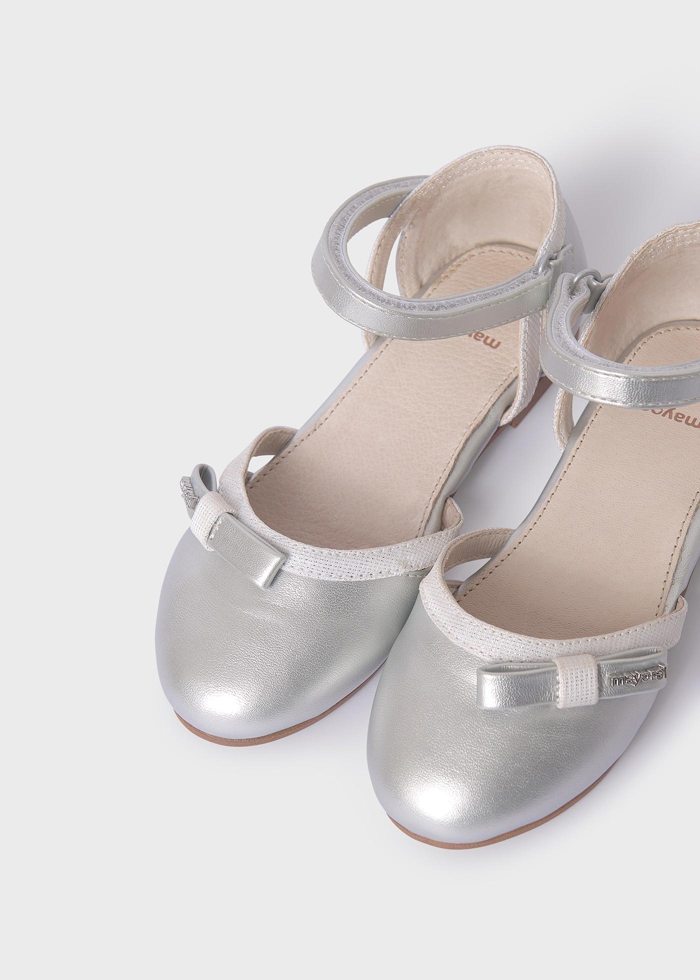 Girl Metallic Ballerina Flats Sustainable Leather