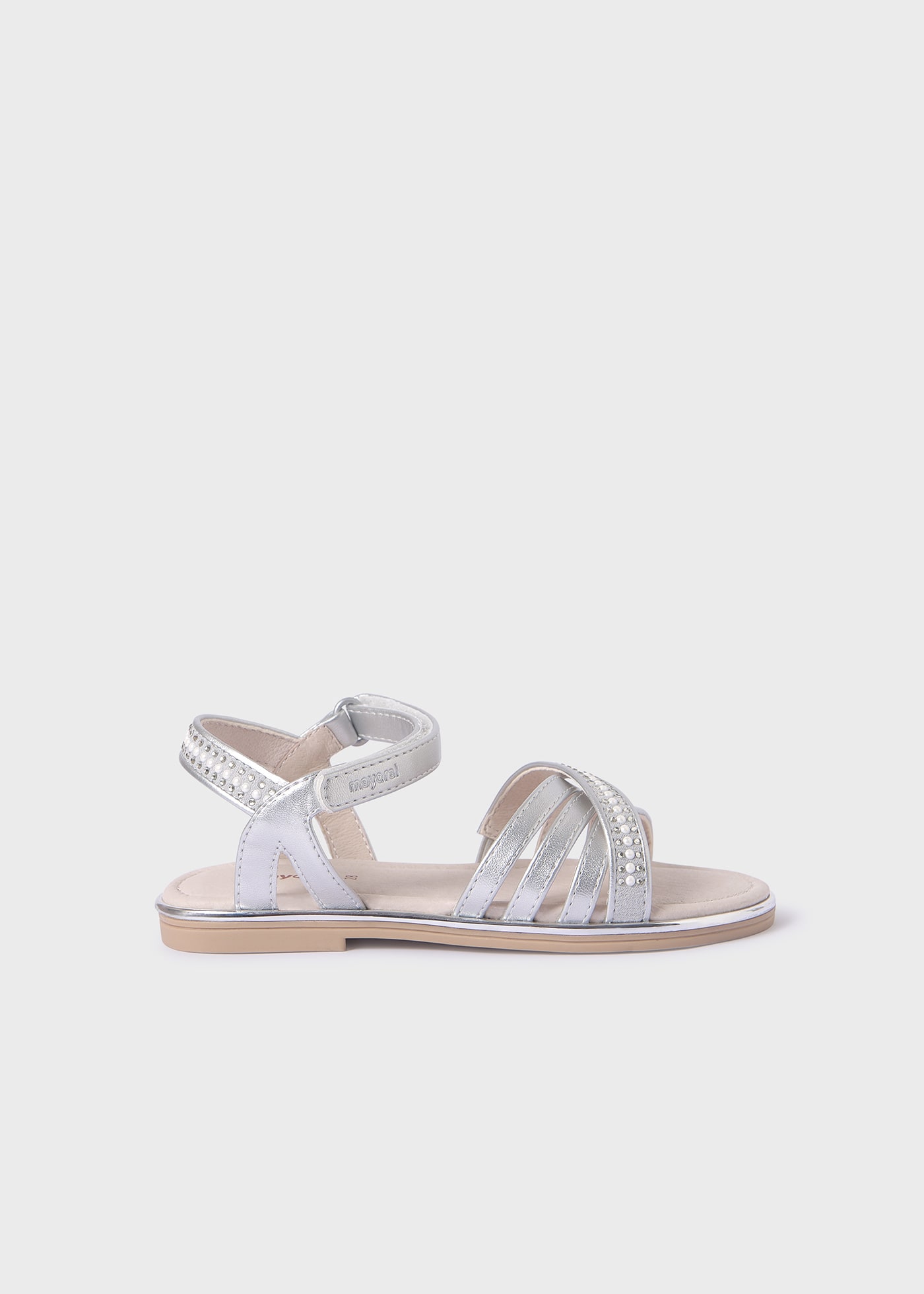 Girls strass sandals sustainable leather