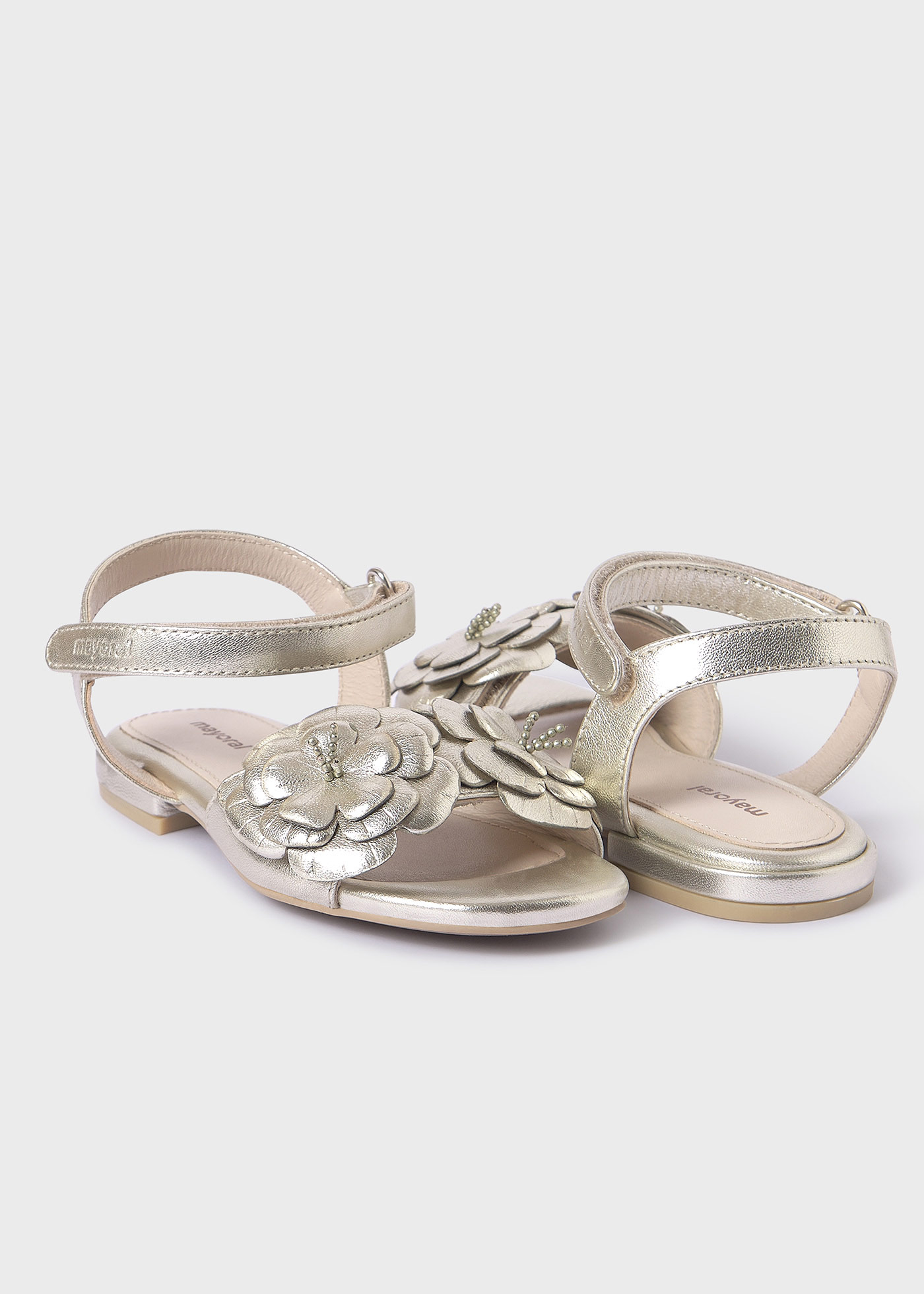 Girl Metallic Flower Sandals