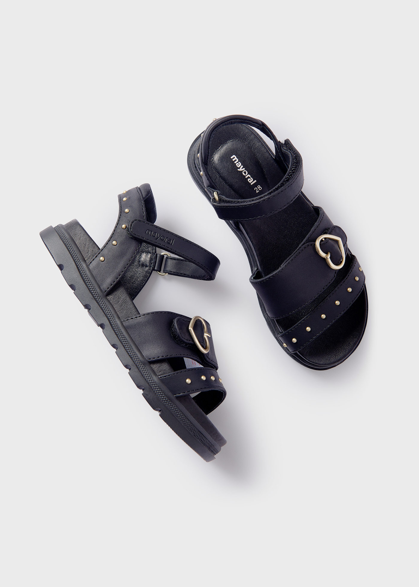 Girls studs sandals sustainable leather