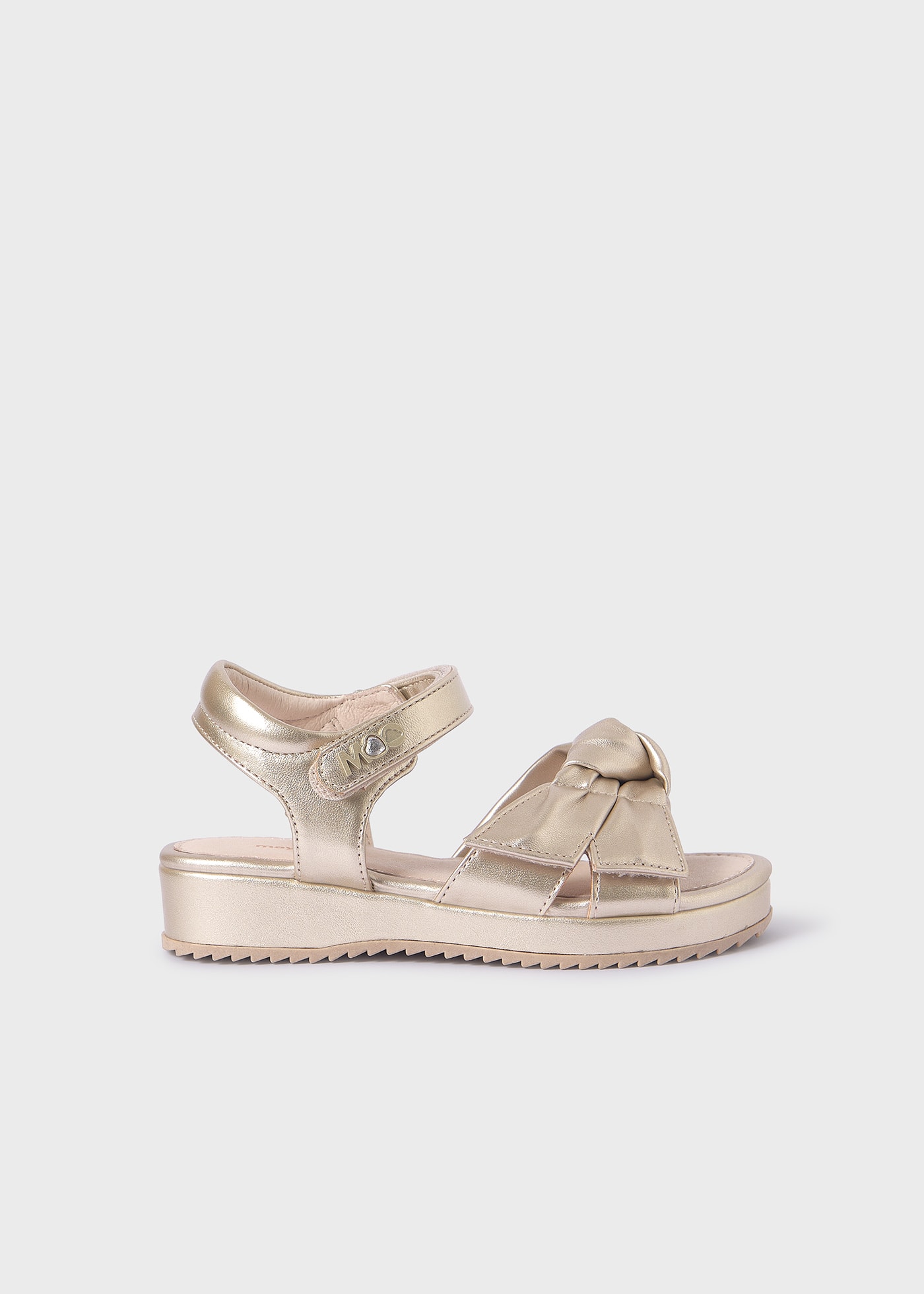 Girls bow sandals sustainable leather