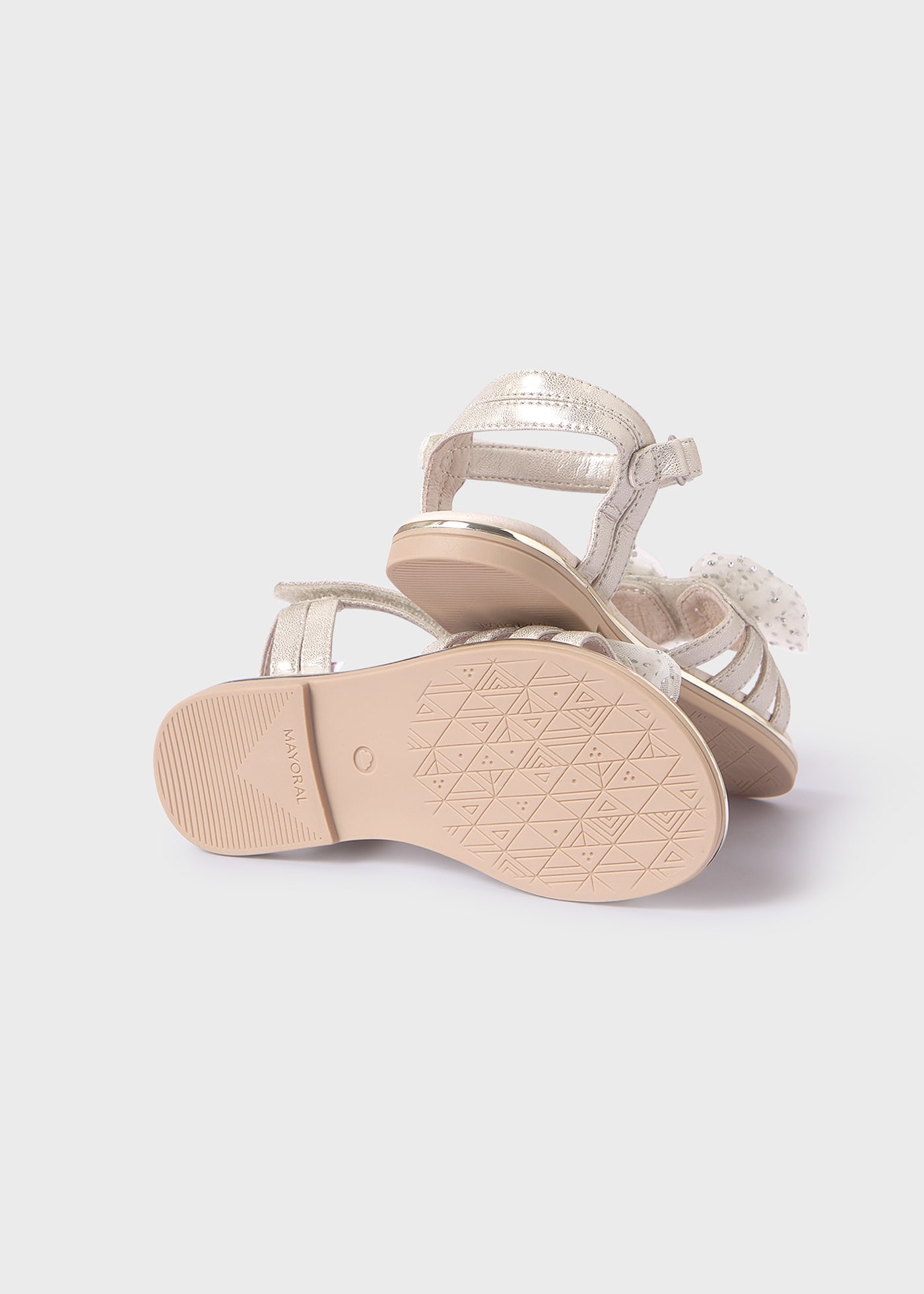 Sandali fiocco soletta pelle sostenibile bambina