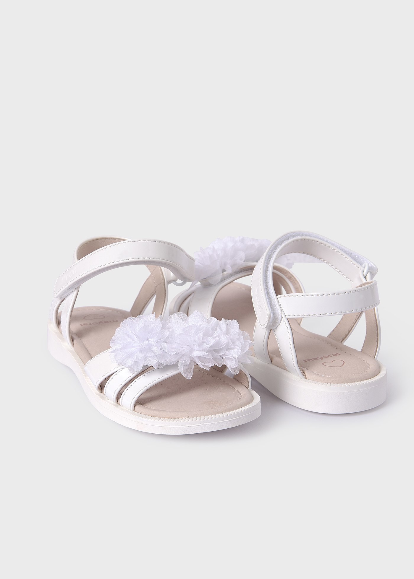 Girl Patent Flower Sandals Sustainable Leather