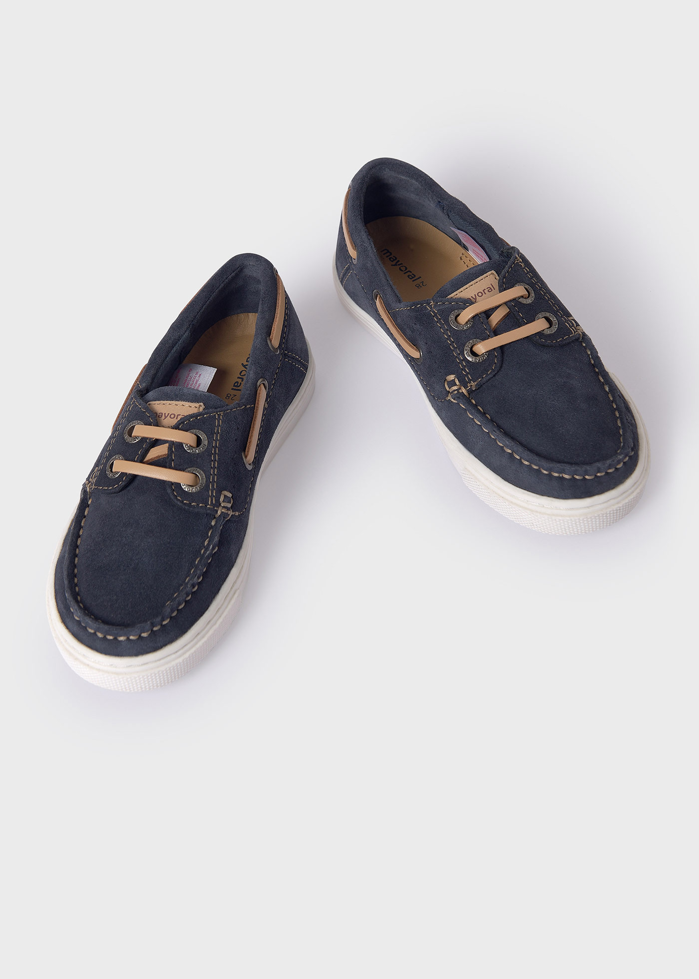 Boys leather boat shoes sustainable leather