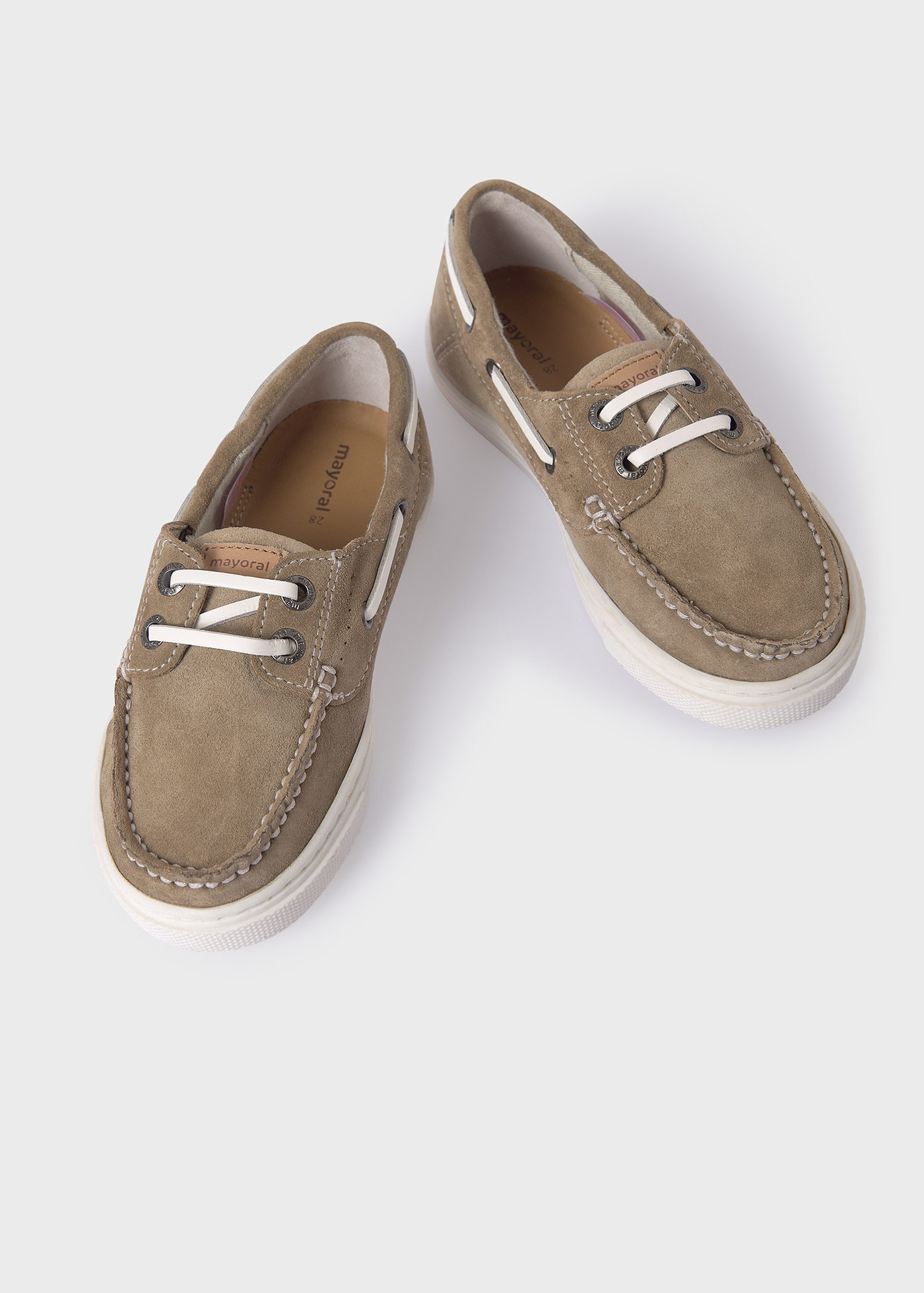 Boys leather boat shoes sustainable leather
