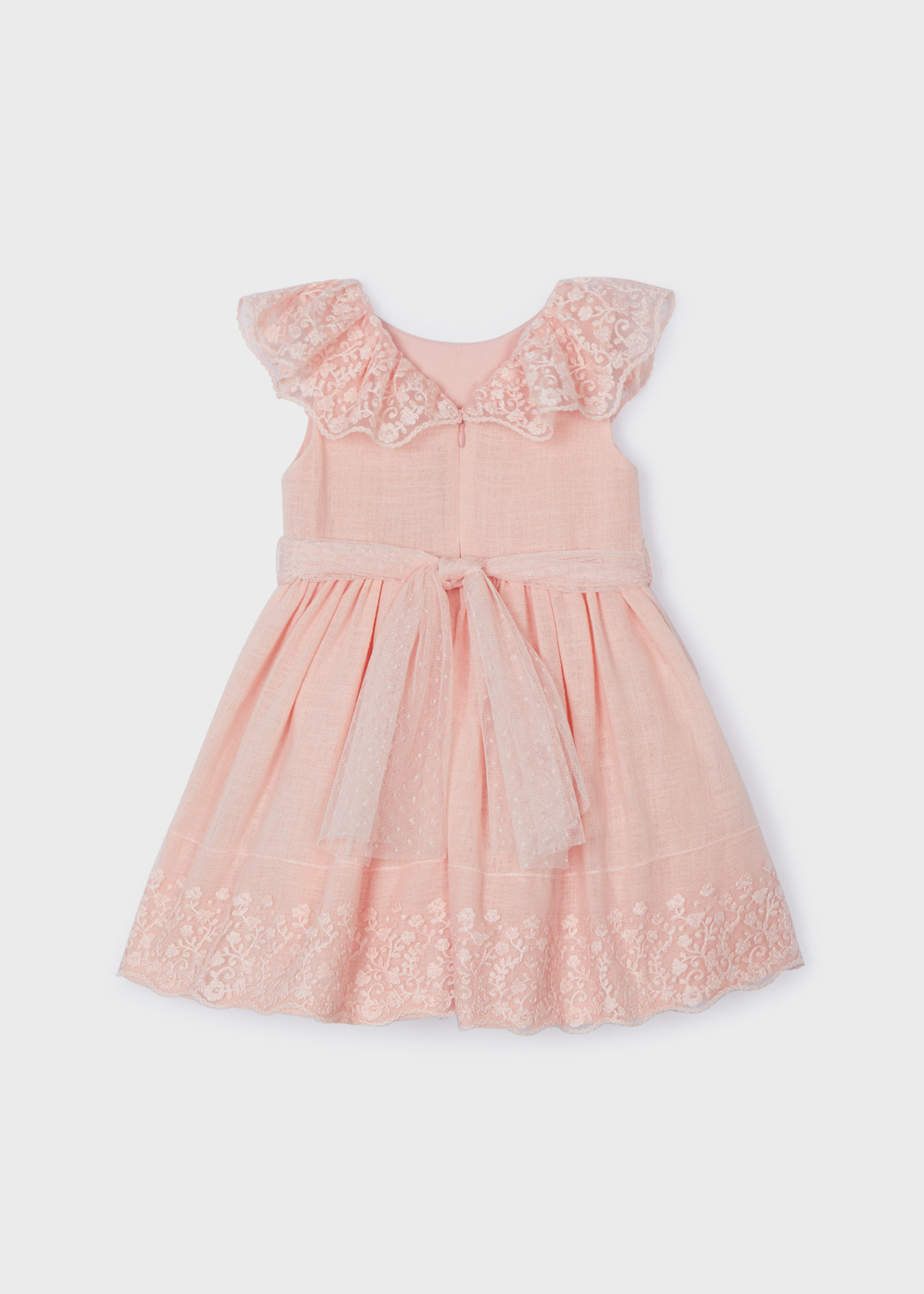 Kleid mit Schleife Leinenanteil Mädchen