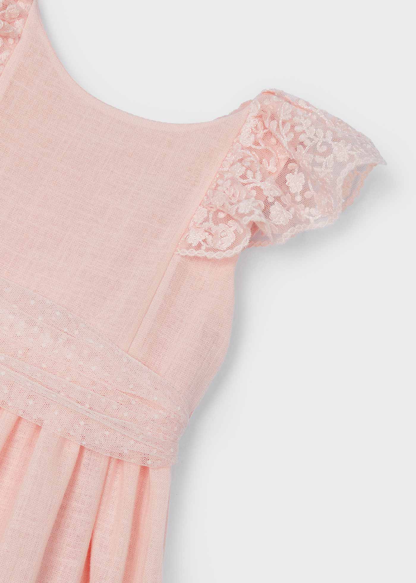 Kleid mit Schleife Leinenanteil Mädchen