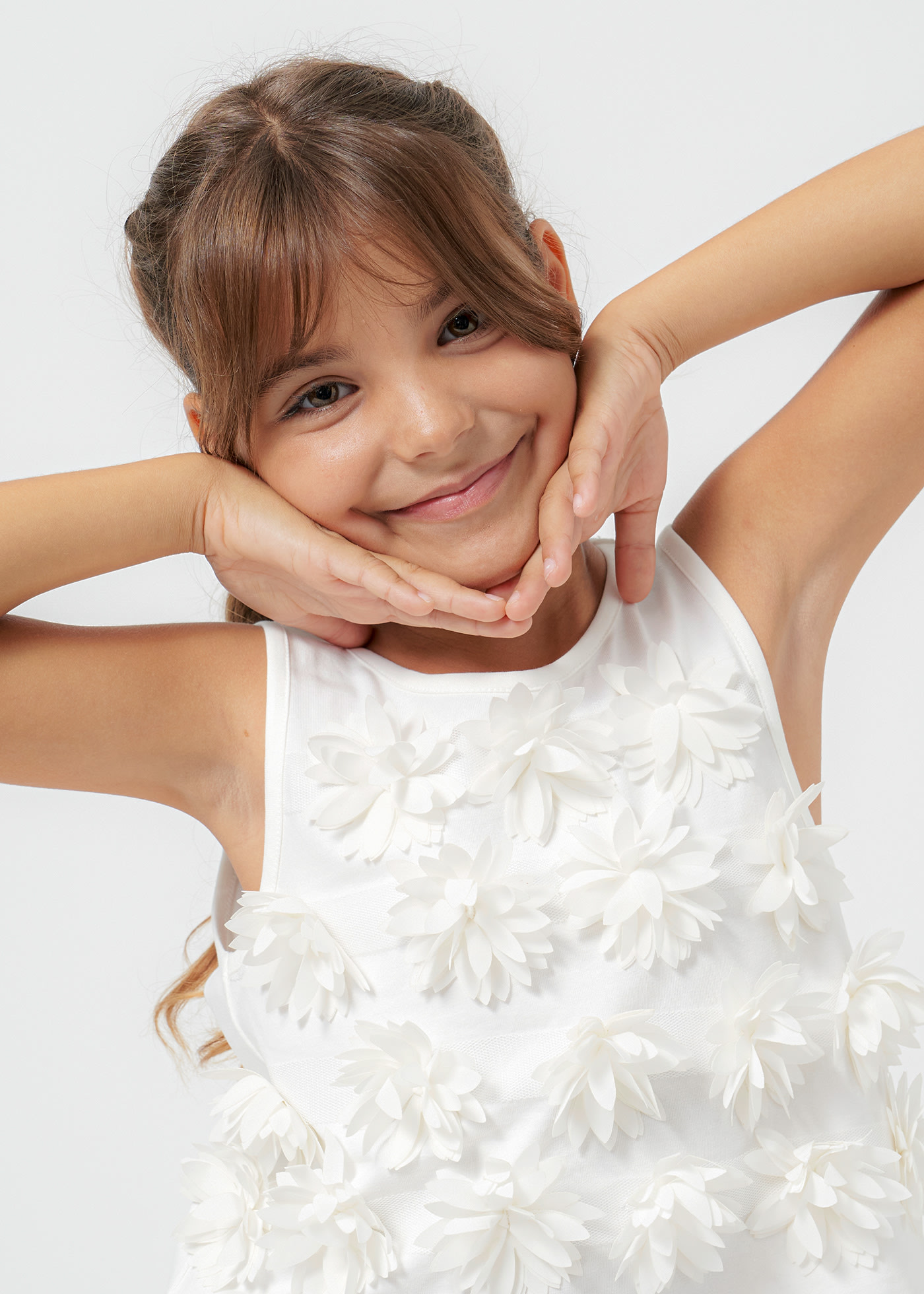 Top fiori in rilievo Better Cotton ragazza