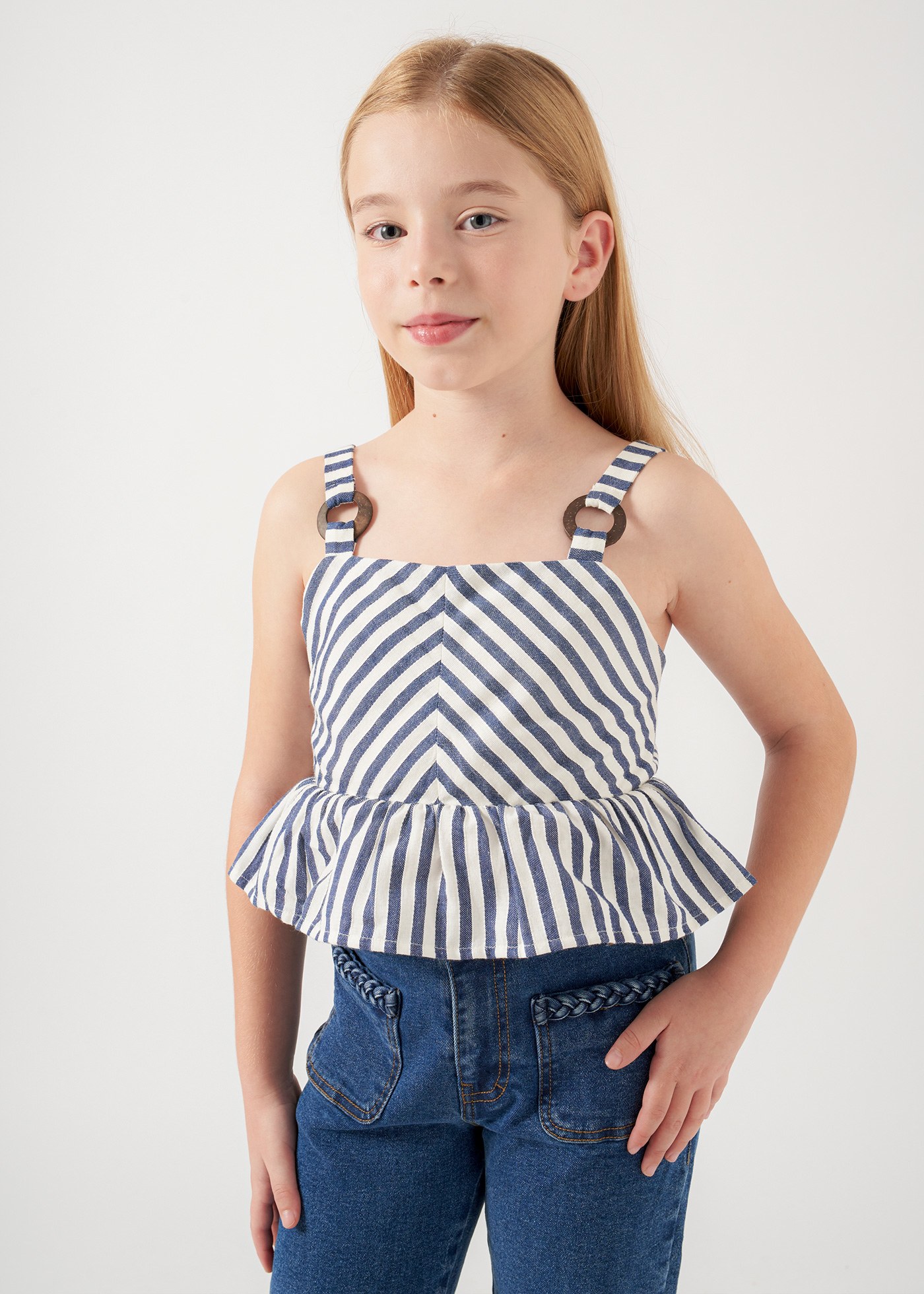 Girl Striped Crop Top