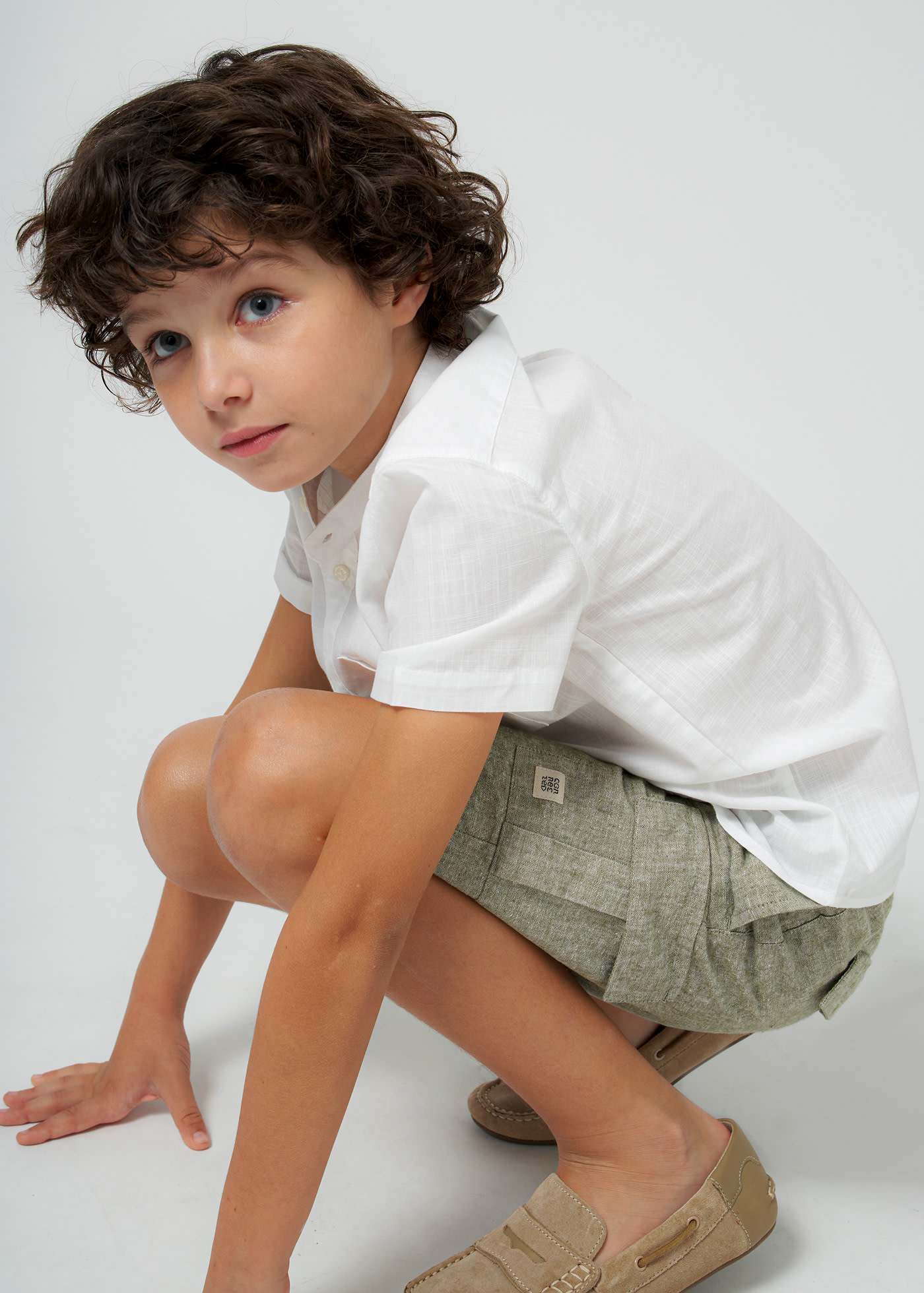 Boy Cargo Linen Shorts