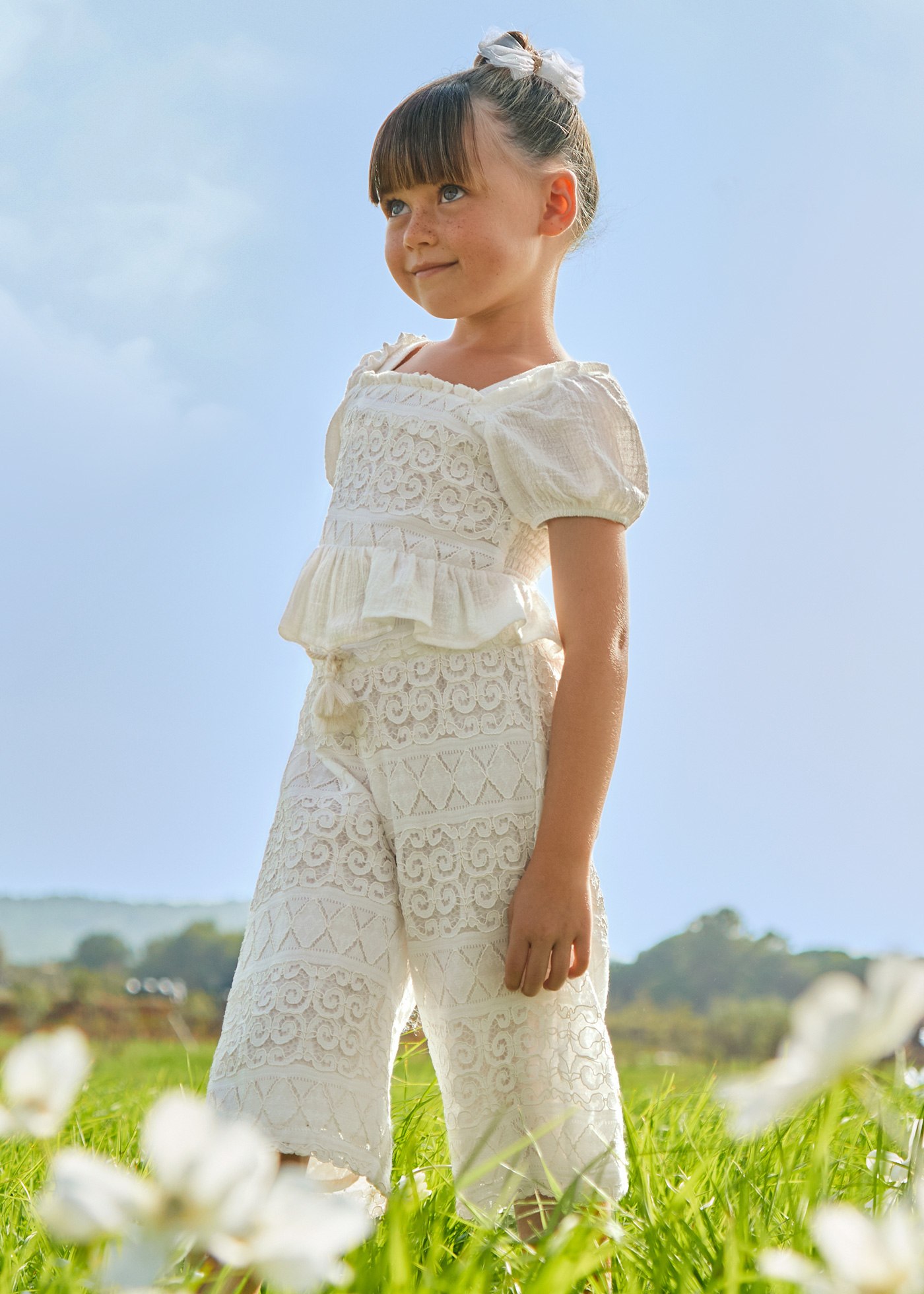 Girl crochet culotte trousers