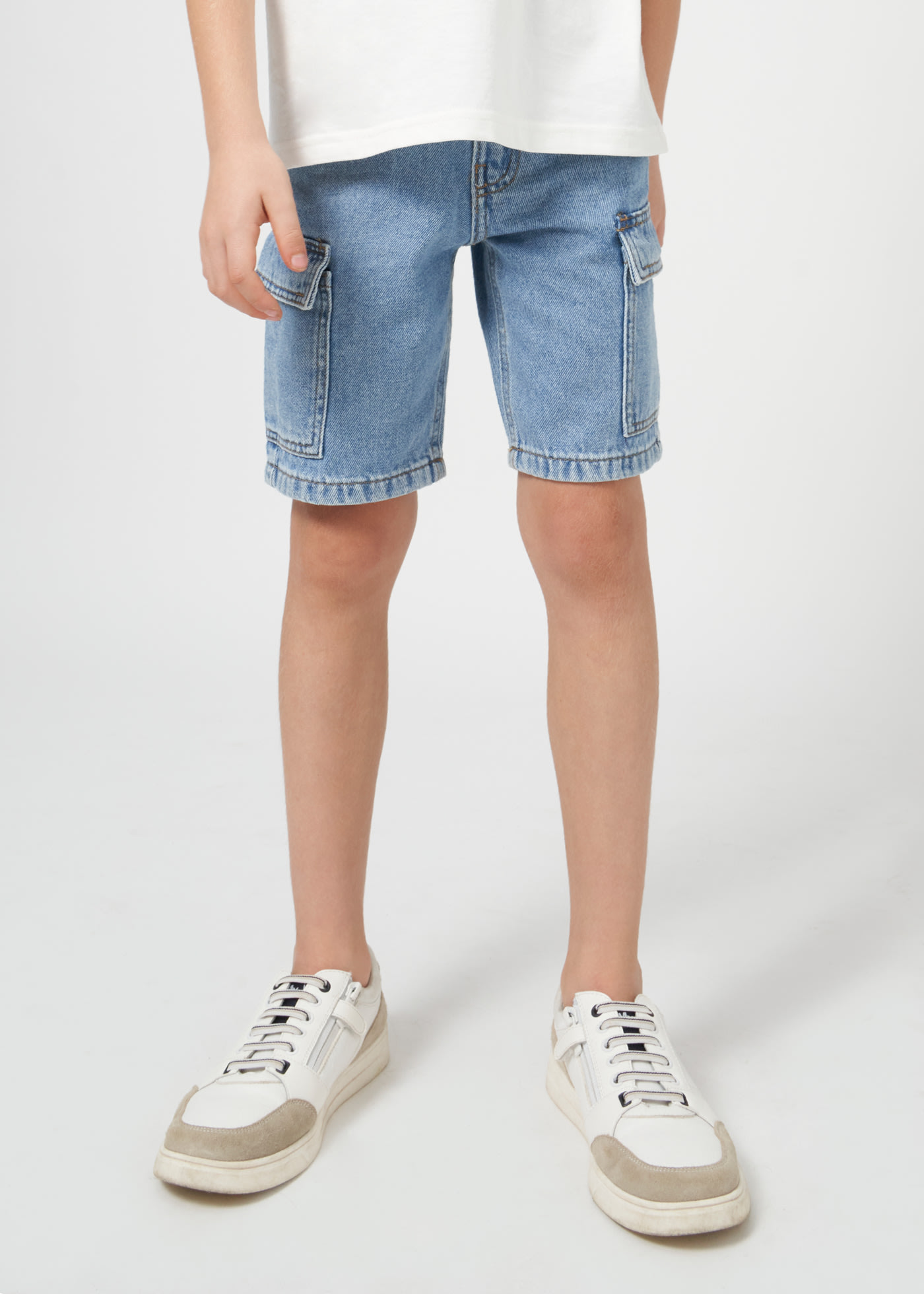 Bermudy jeansowe cargo Better Cotton dla chłopca