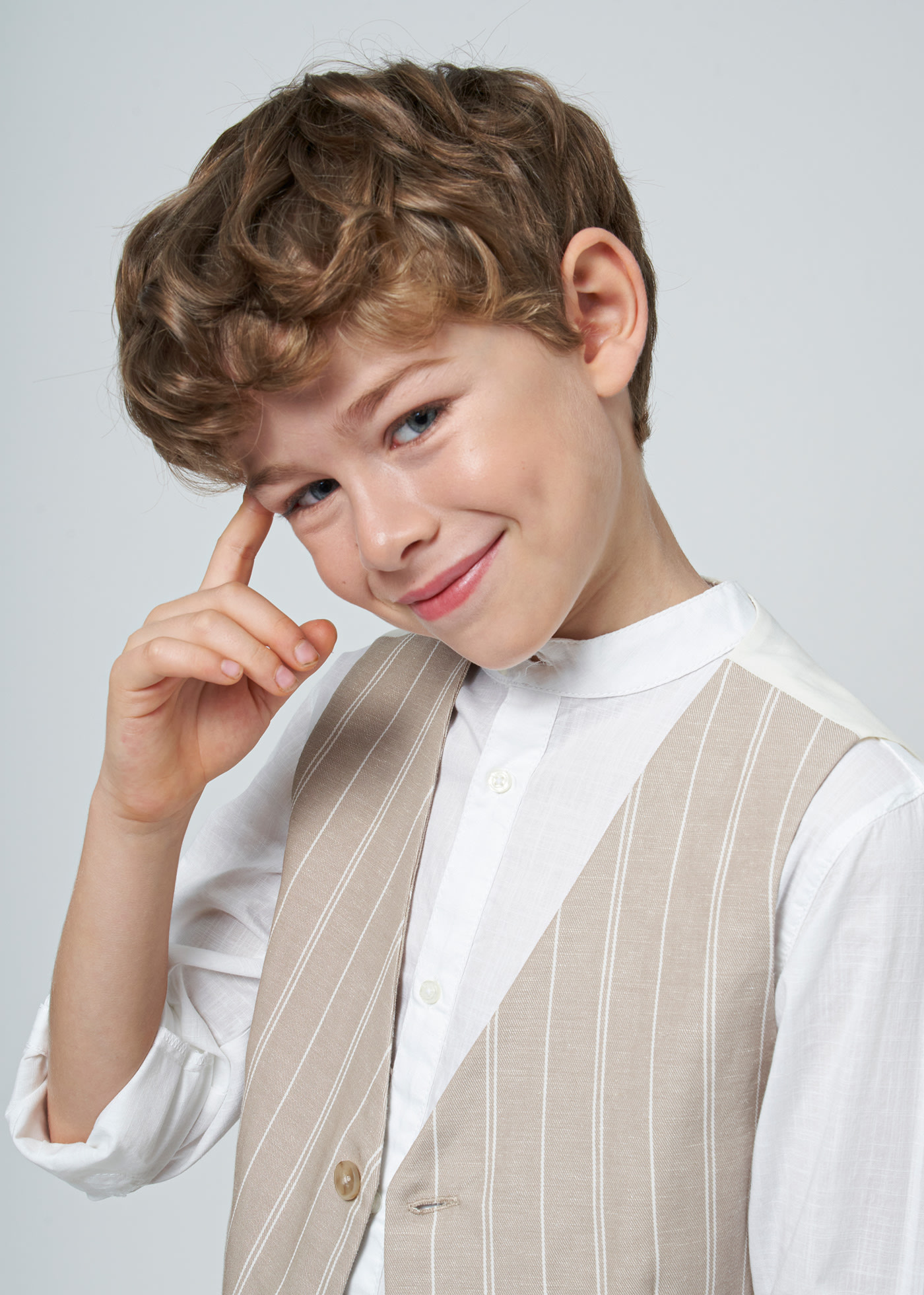 Boy Formal Linen Waistcoat