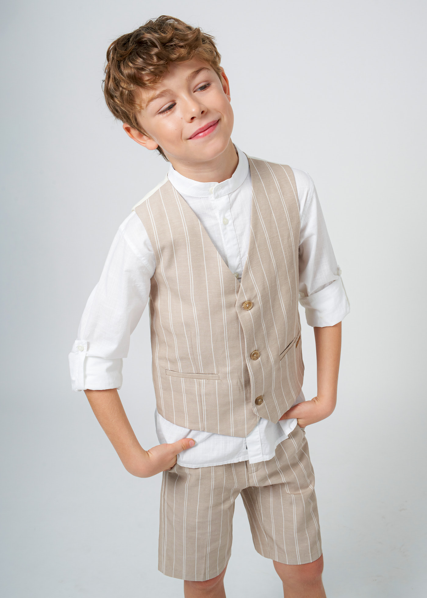 Gilet elegante lino ragazzo