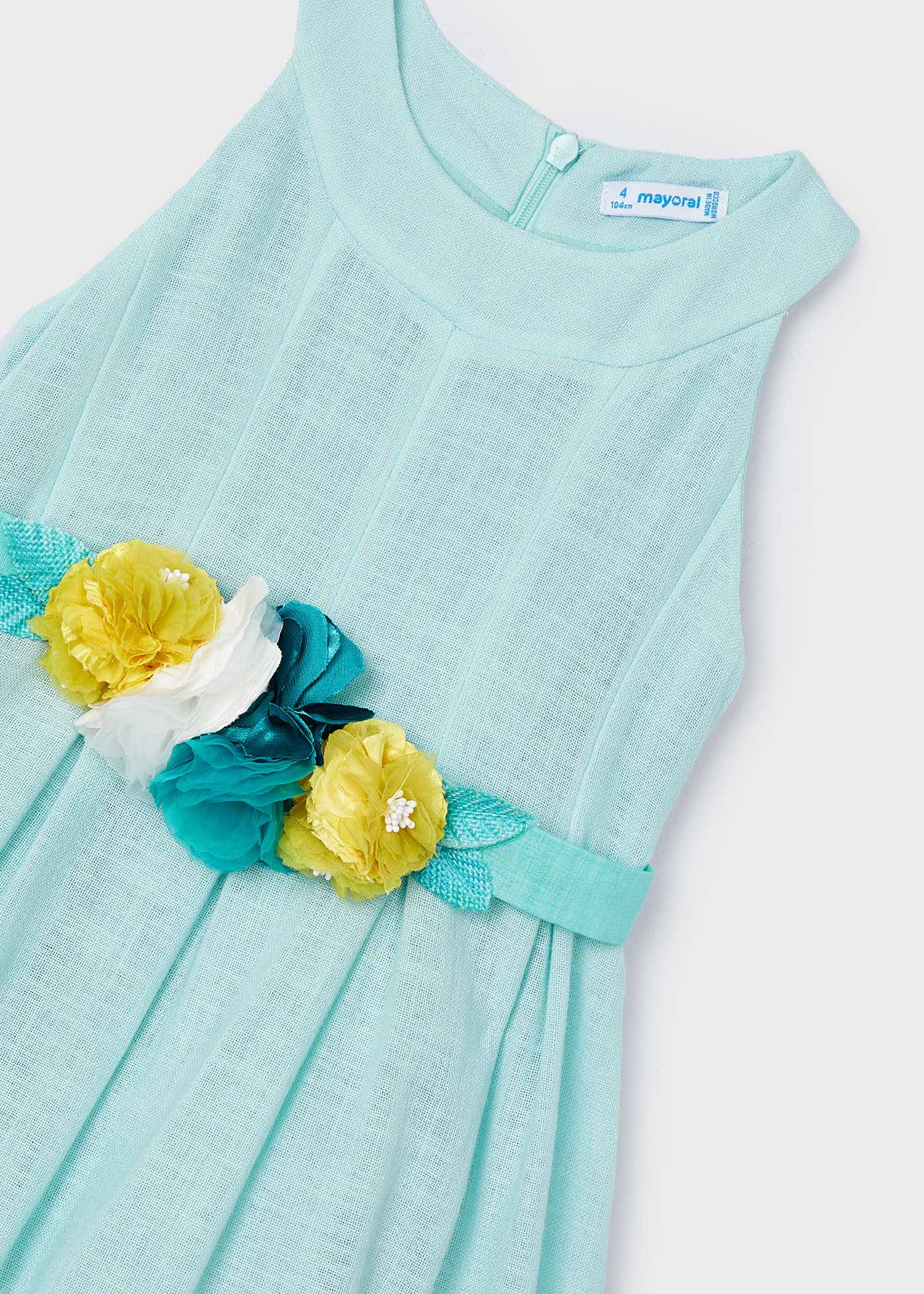 Vestito con cinta floreale bambina